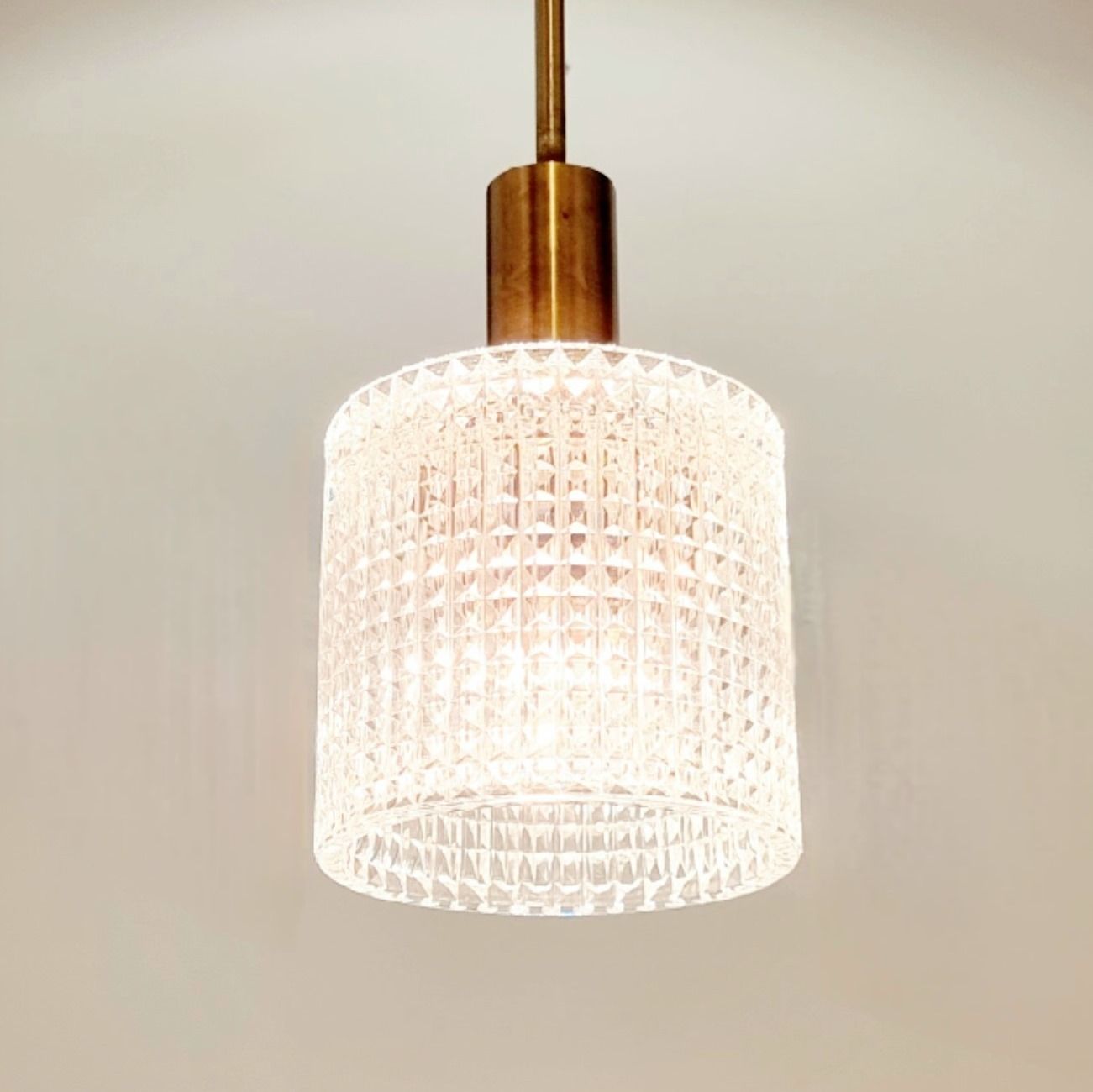 Mid Century Scandinavian Crystal Glass & Brass Ceiling Light By Carl Fagerlund For Orrefors, Sweden, 1960s photo vinterior