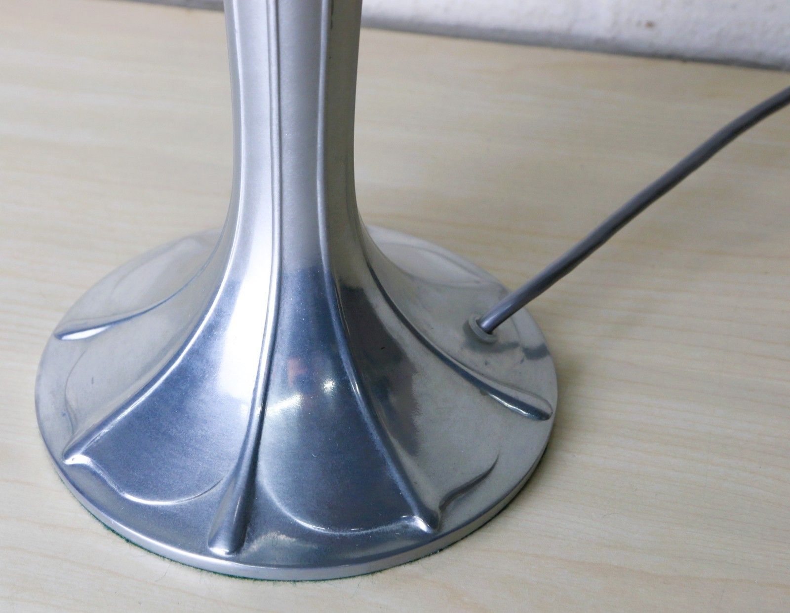 Lighting Table Lamp A Vintage Tall & Heavy Art Nouveau Design Alloy Lamp Silver Finish photo