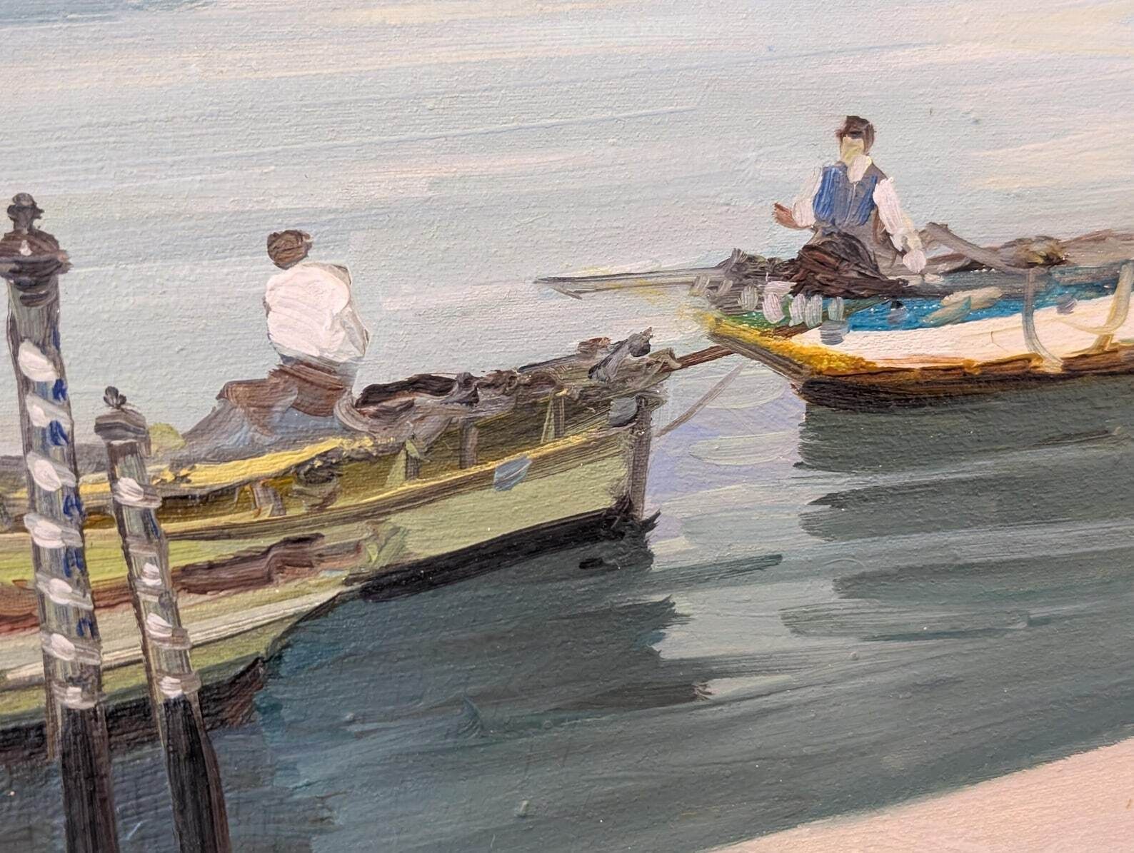 Large Scale Mid 20th Century Italian Oil On Canvas 'Lake Como' By Mariano Moreno. photo 220.0