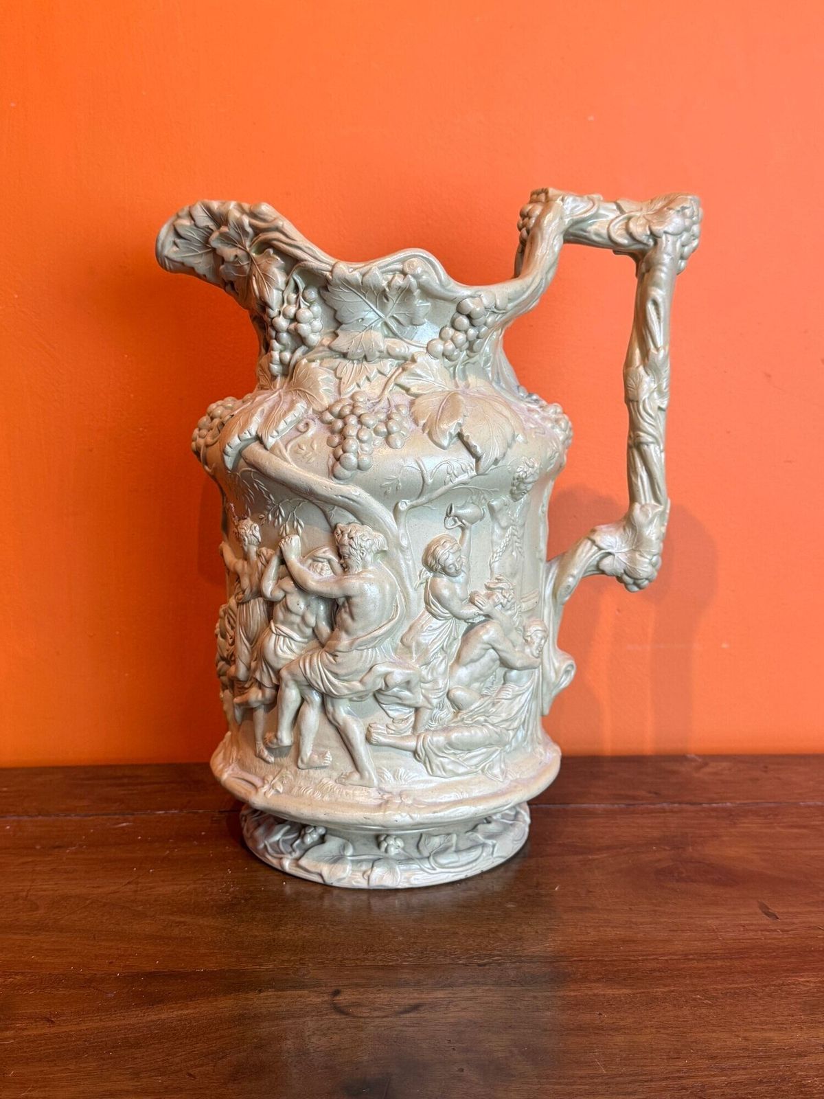 Charles Meigh Buff Coloured Stoneware Bacchanalian Revel Jug