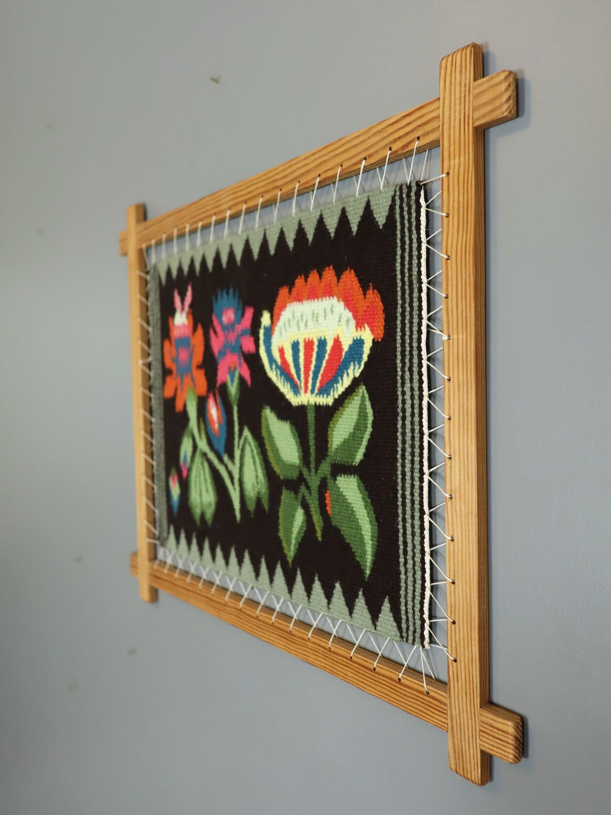 Folk Flowers Oil Painting, 1970s photo for sale