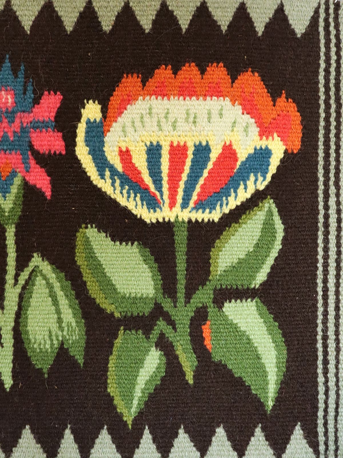 Folk Flowers Oil Painting, 1970s photo 319.0
