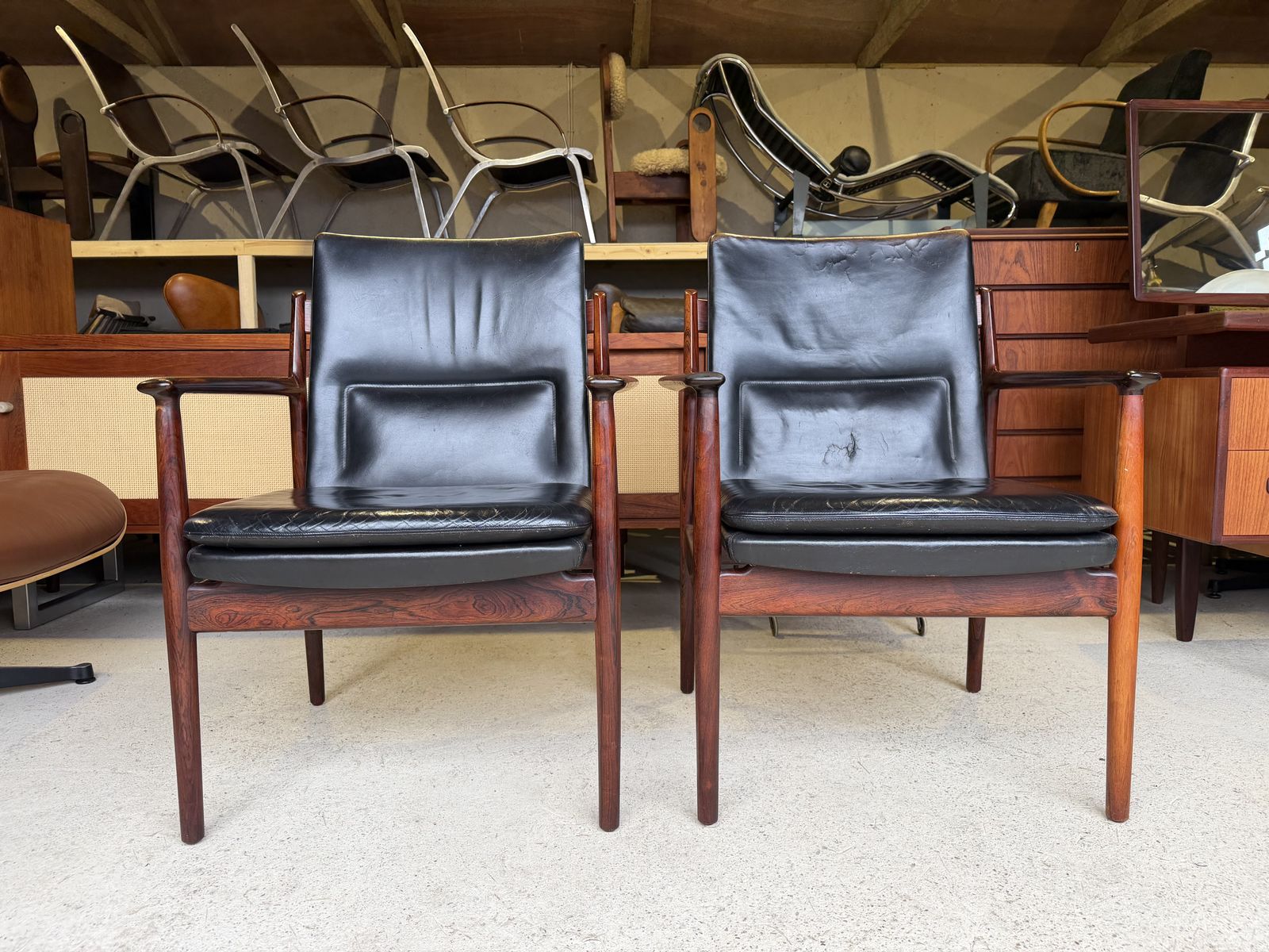 Pair Of Danish Rosewood Armchairs Model 341 By Arne Vodder For Sibast Mobler photo furniture