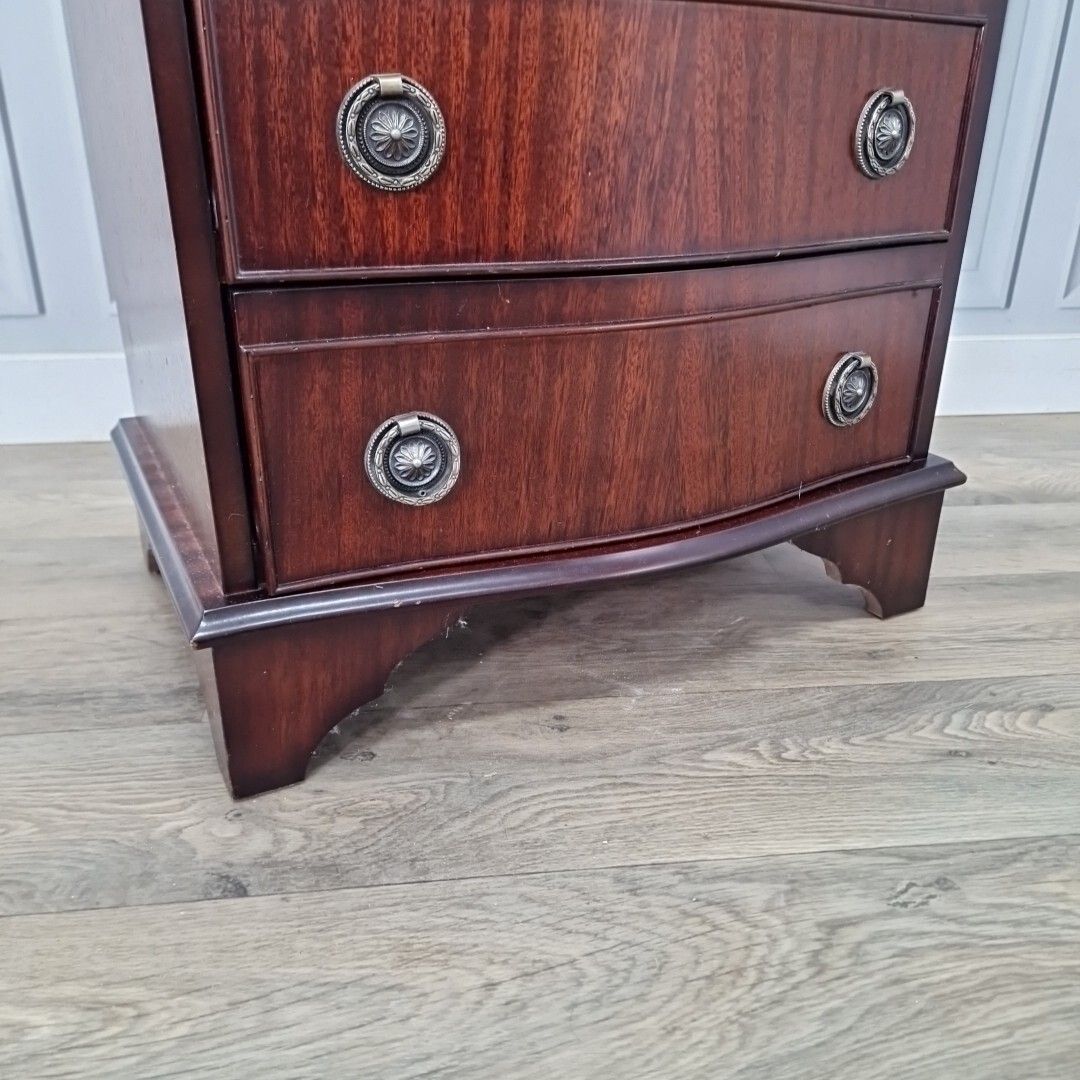 Antique Georgian Style Drawers Reproduction Chest Of 4 Commode Bow Fronted photo buy