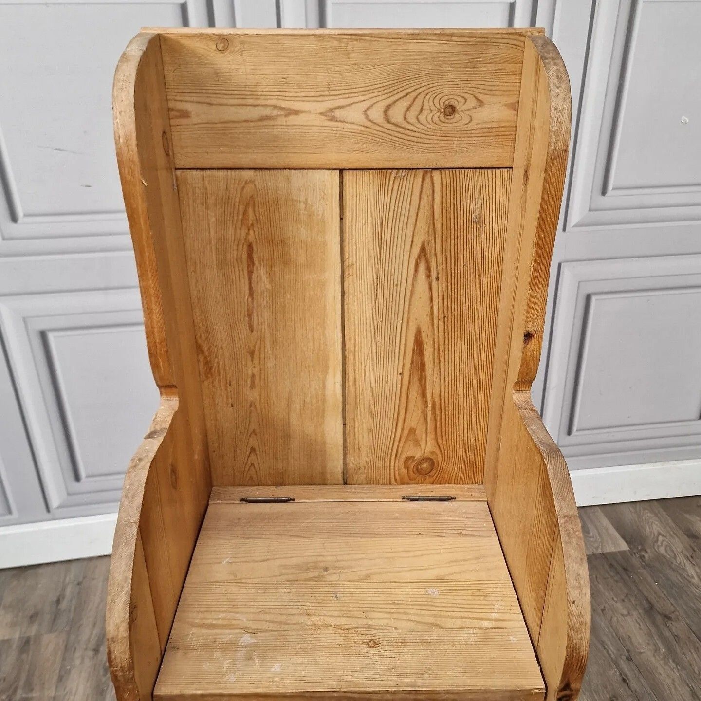 Vintage Shoe Seat Chair Pew Settle Under Storage Hall Country Solid Pine photo vinterior