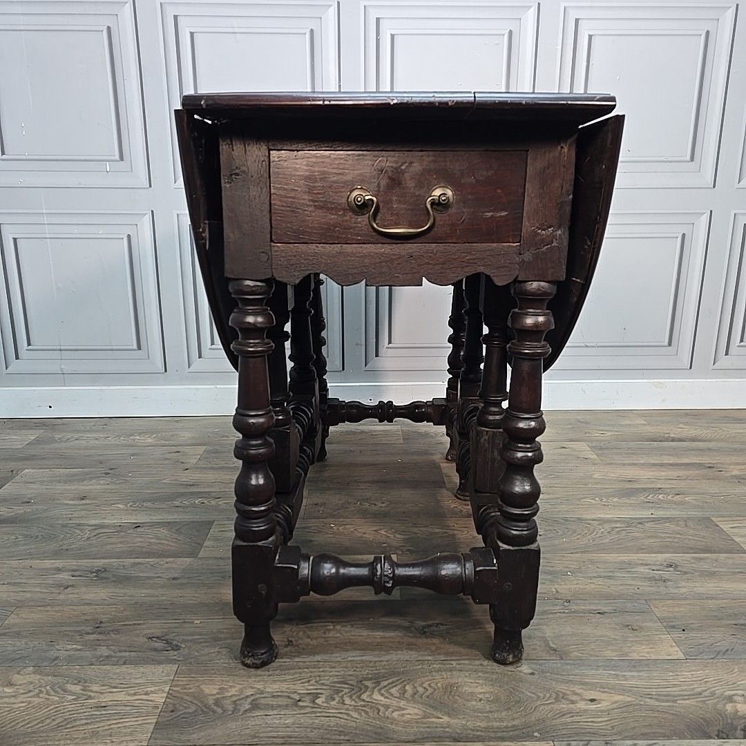 Antique Drop Leaf Table Solid Oak Gate Leg Drawer Victorian – Rustic Farmhouse photo 330.0