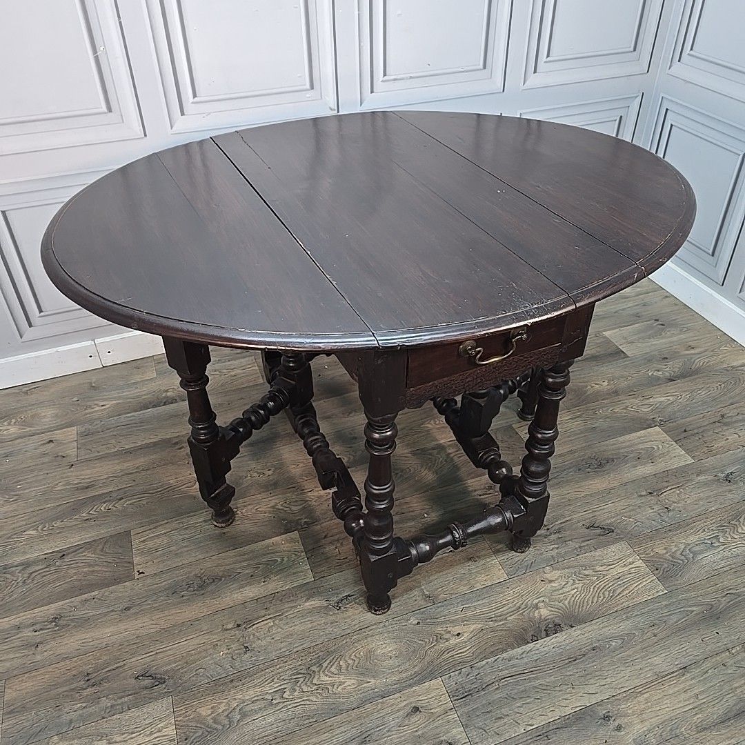 photo buy Antique Drop Leaf Table Solid Oak Gate Leg Drawer Victorian – Rustic Farmhouse