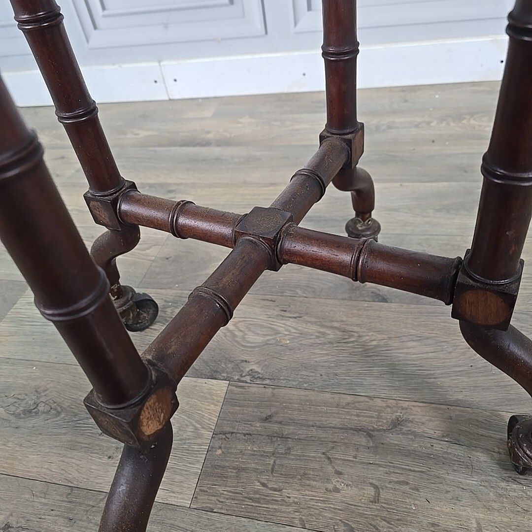 Antique Occasional Games Table Wooden Turned John Taylor Edinburgh On Castors photo 230.0