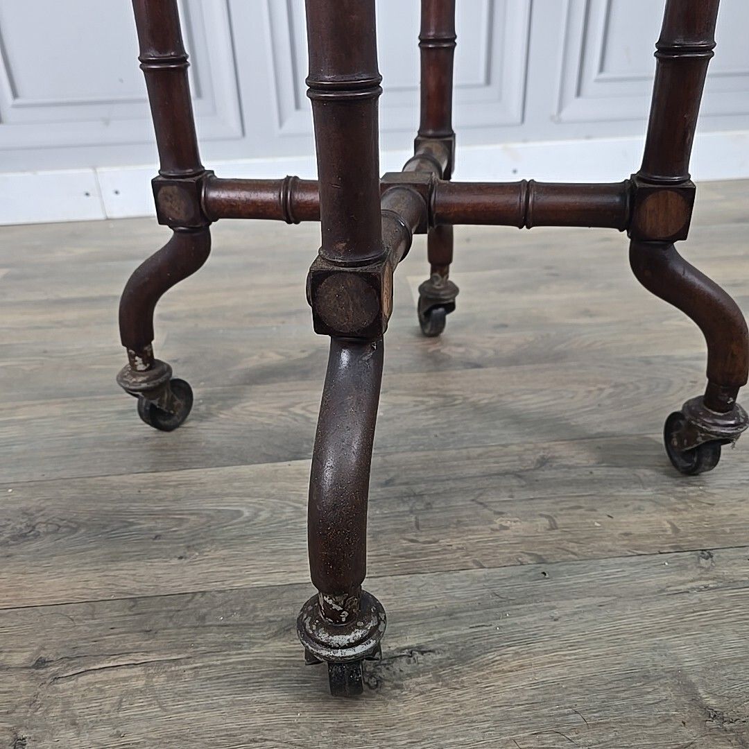 Antique Occasional Games Table Wooden Turned John Taylor Edinburgh On Castors photo buy