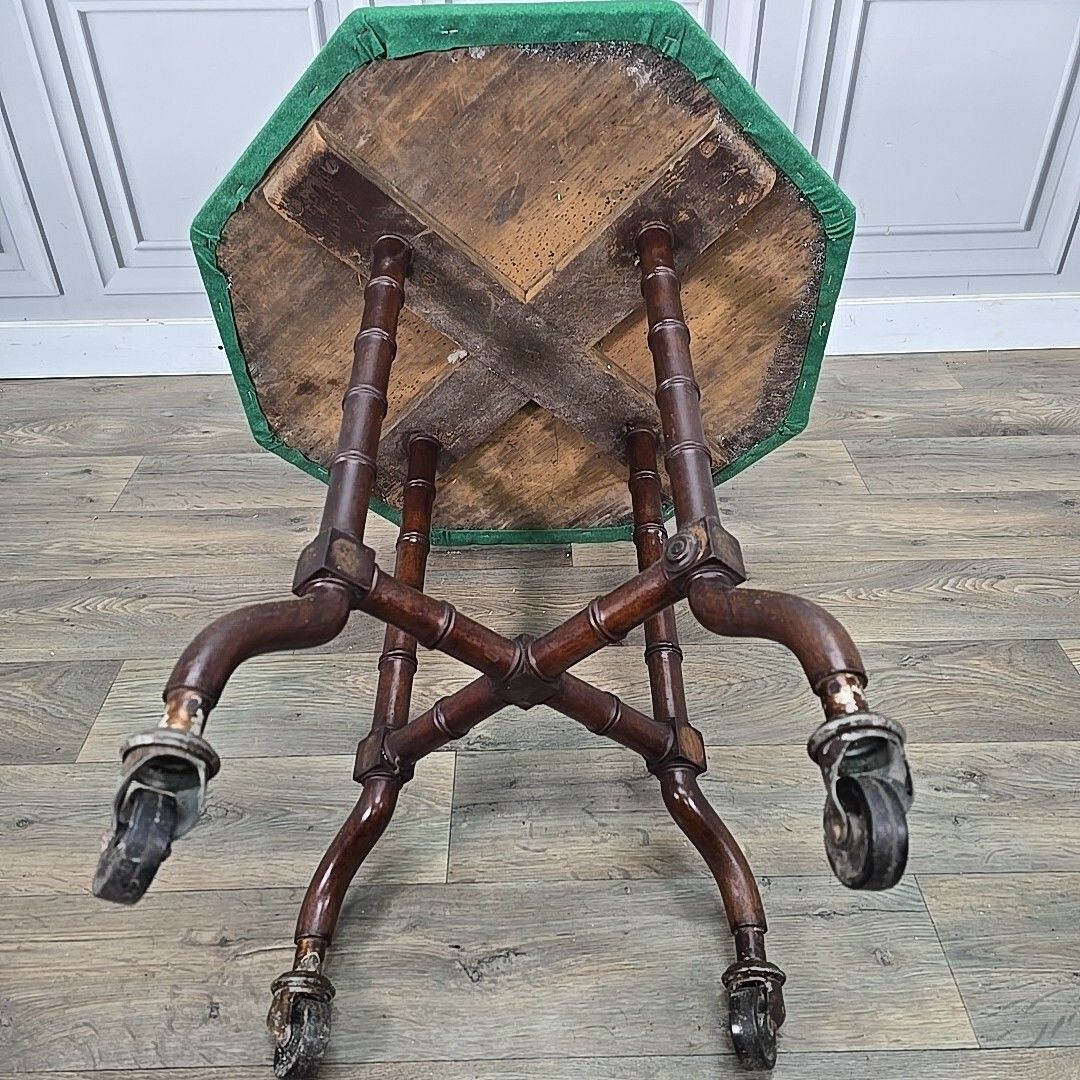 photo vinterior Antique Occasional Games Table Wooden Turned John Taylor Edinburgh On Castors