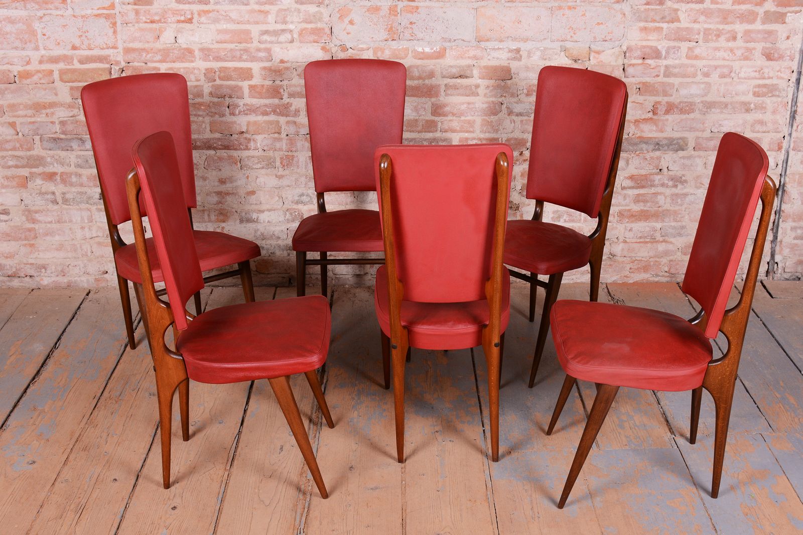 Six Original Art Deco Chairs, By Jules Leleu For Stella, Polish, France, 1940s photo Furniture