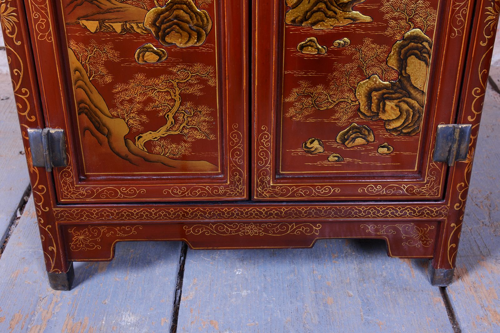 Original Asian Style Small Cabinet, Wood, Lacquer, Paint, China, 1850s photo buy