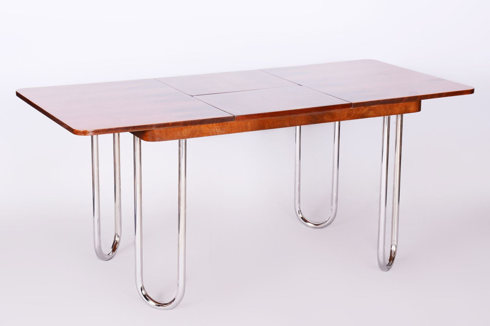 Restored Bauhaus Foling Table, By J. Halabala, Up Zavody, Oak, Czech, 1930s photo furniture