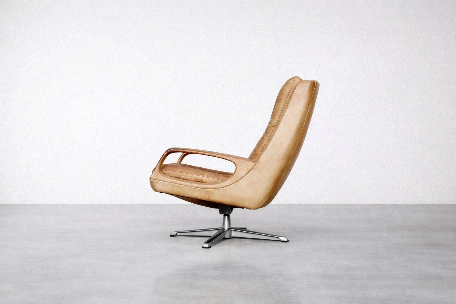Mid Century Modern German Leather Swivel Chairs From Carl Straub, 1950s, Set Of 2 photo 5352.0