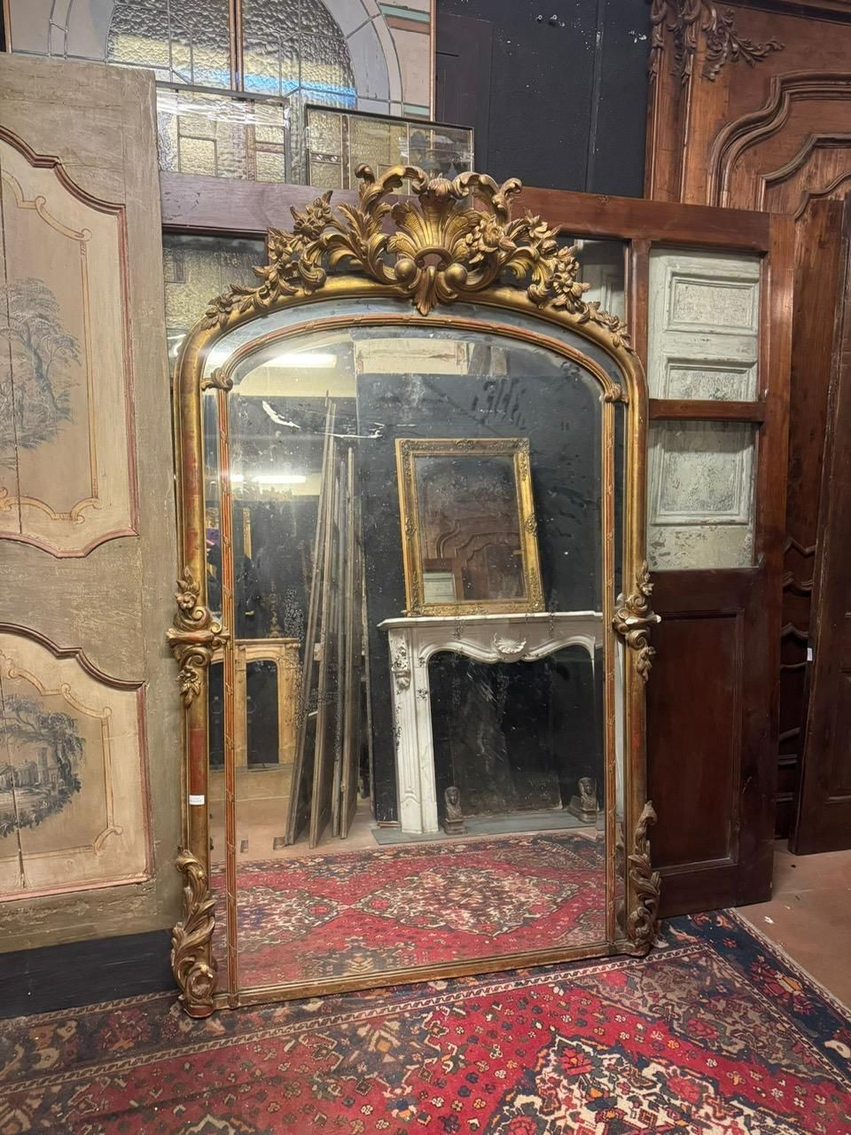 Impressive Carved And Gilded Wooden Mirror Cabinet, Italy photo furniture