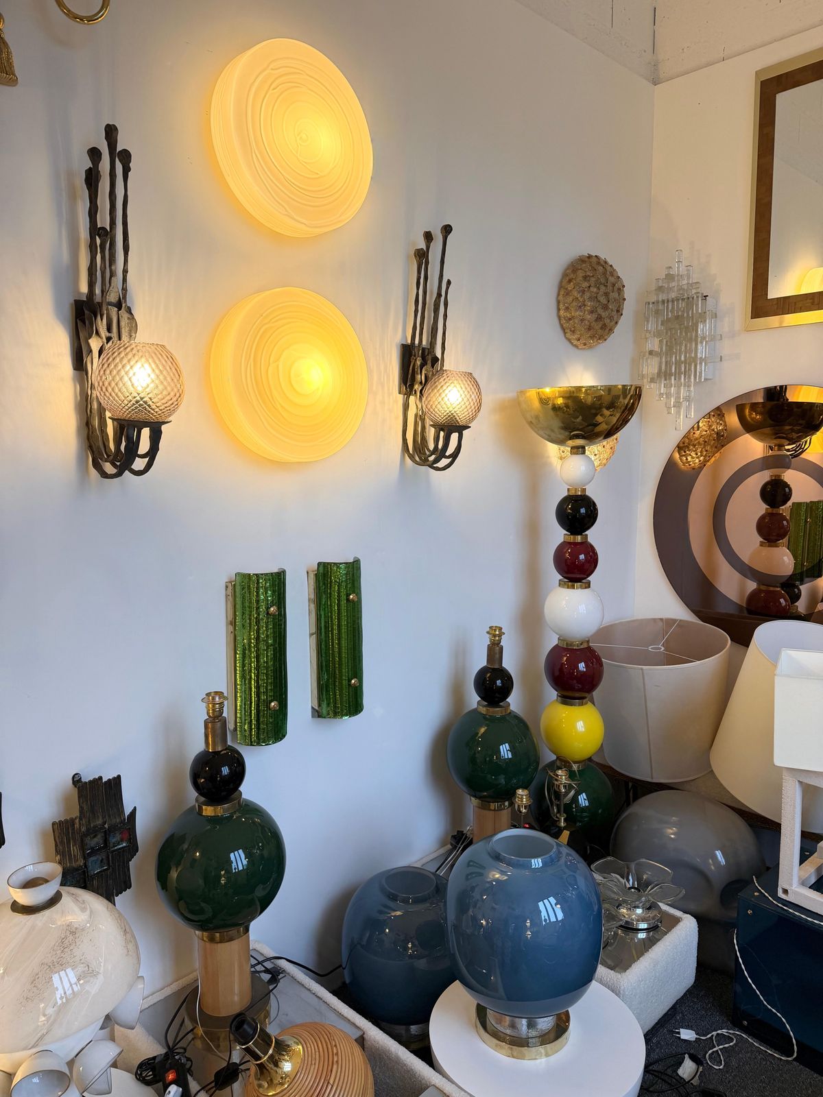 5148.0 Pair Of Wrought Iron And Glass Sconces By Pozzebon. Italy, 1970s photo