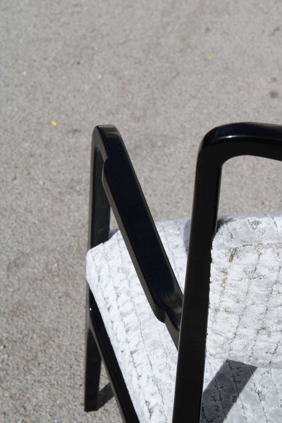 Black Wood And Fabric Desk Chair Italy Vittorio Dassi Gio Ponti Style photo vintage