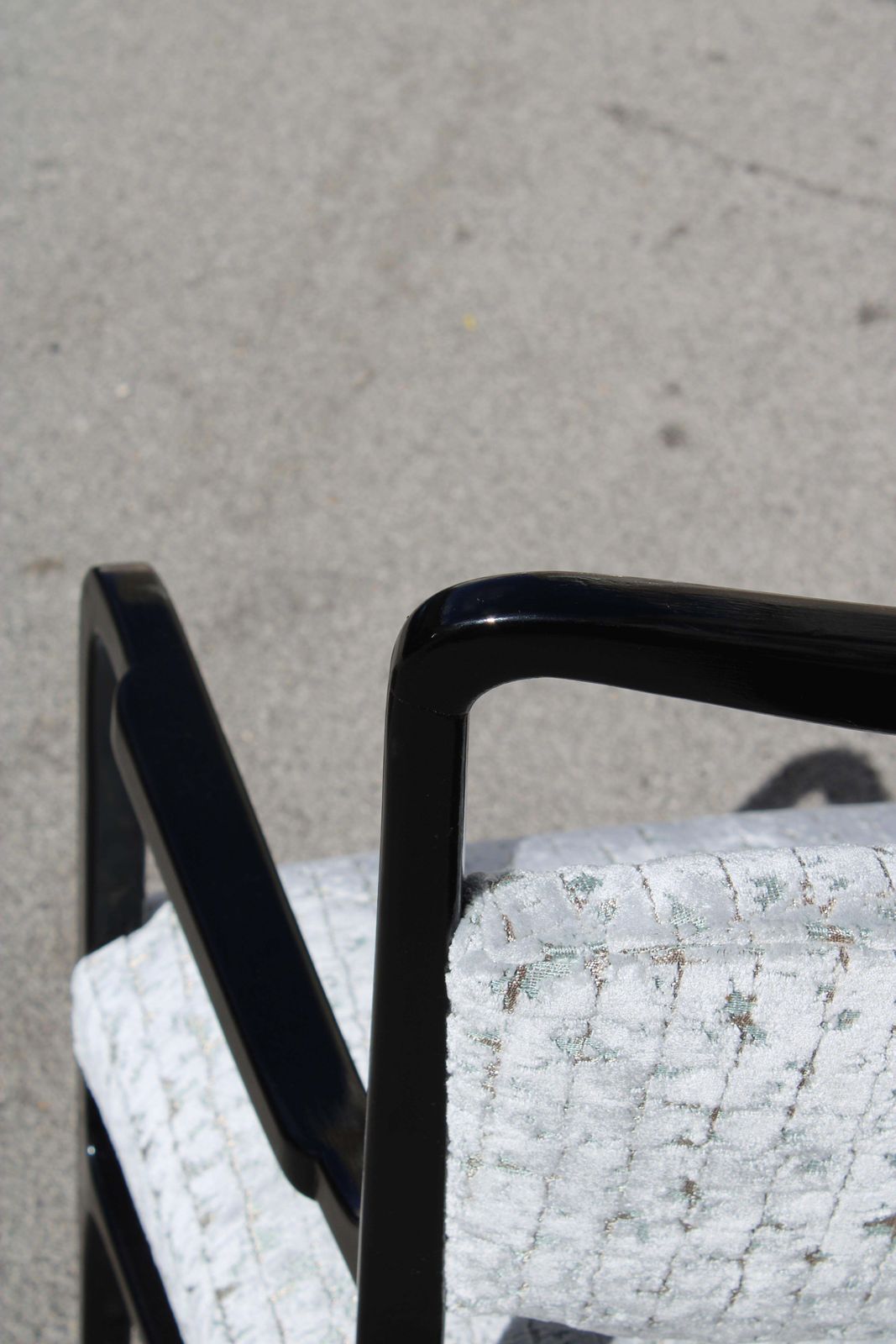 photo furniture Black Wood And Fabric Desk Chair Italy Vittorio Dassi Gio Ponti Style