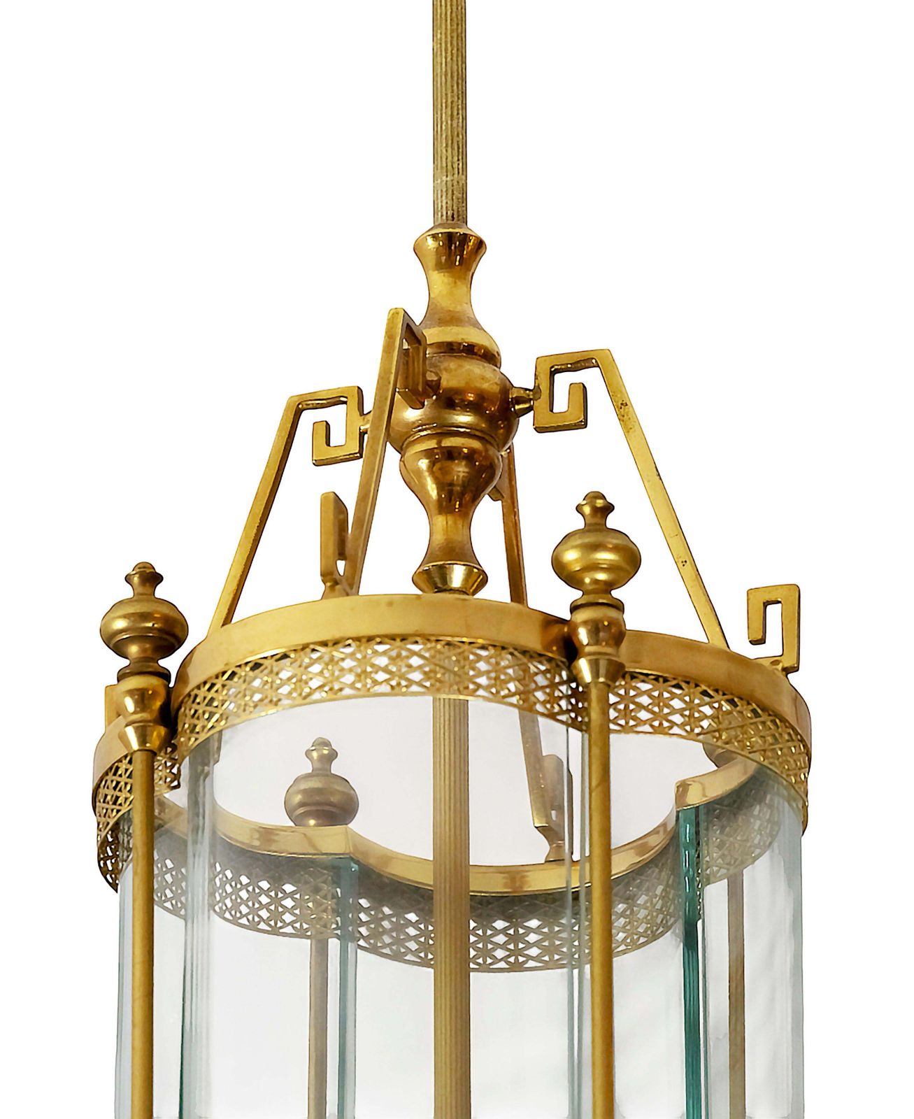 Italian Gilt Metal And Glass Chandelier Lantern photo Lighting