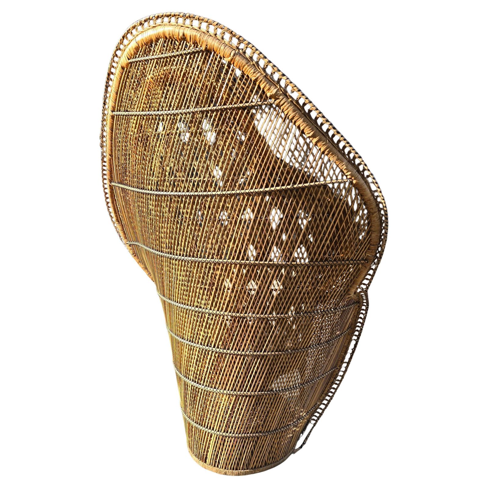 Large Handwoven Rattan Peacock Chair, Southeast Asia, 1960s–1970s photo Furniture