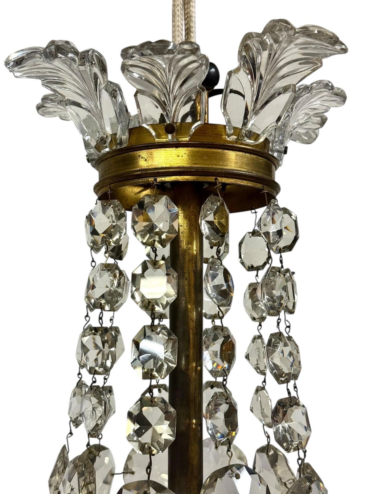 19th Century Gilt Bronze And Crystal Chandelier, Attributed To Baccarat photo for sale
