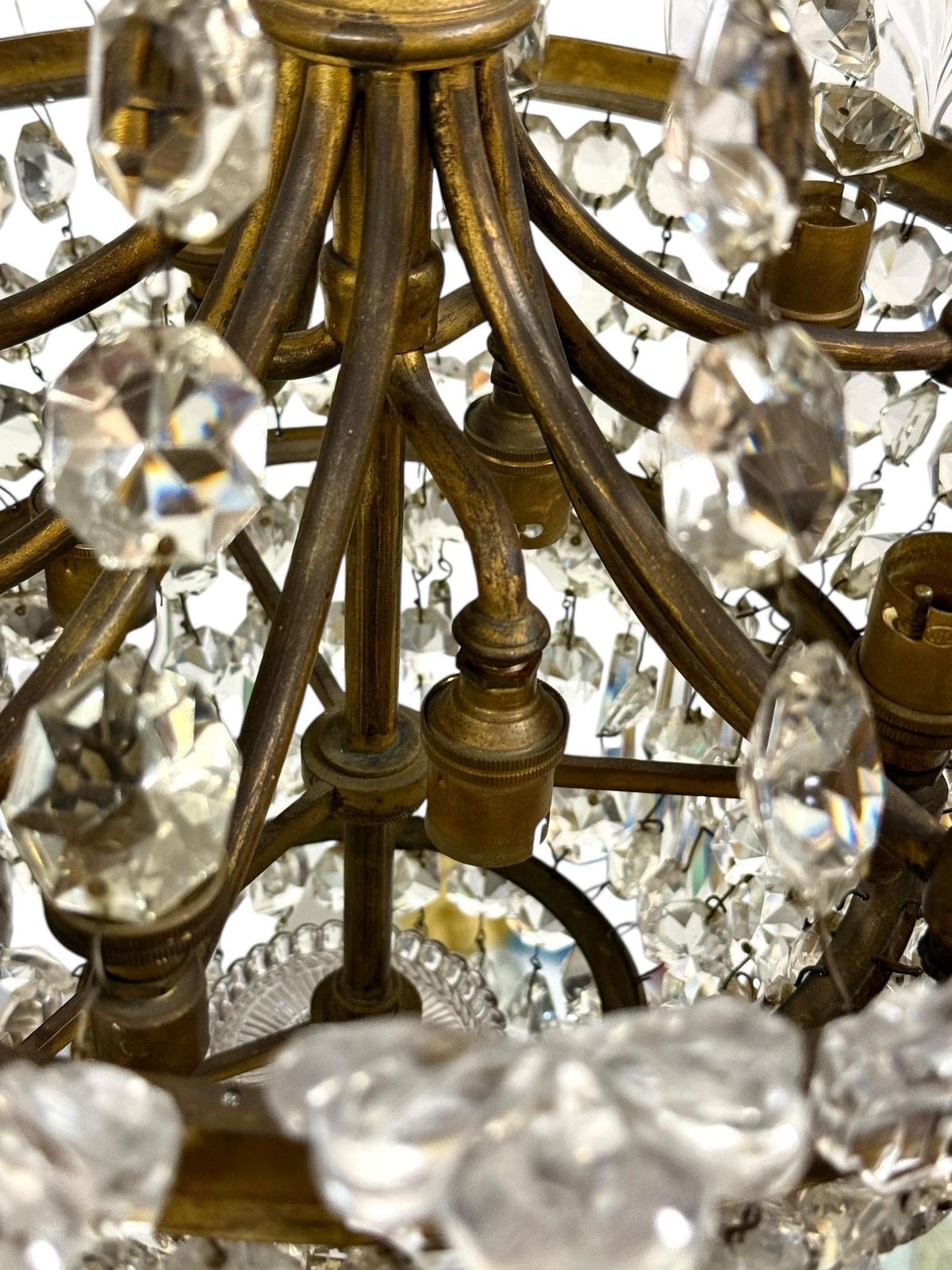 4980.0 19th Century Gilt Bronze And Crystal Chandelier, Attributed To Baccarat photo