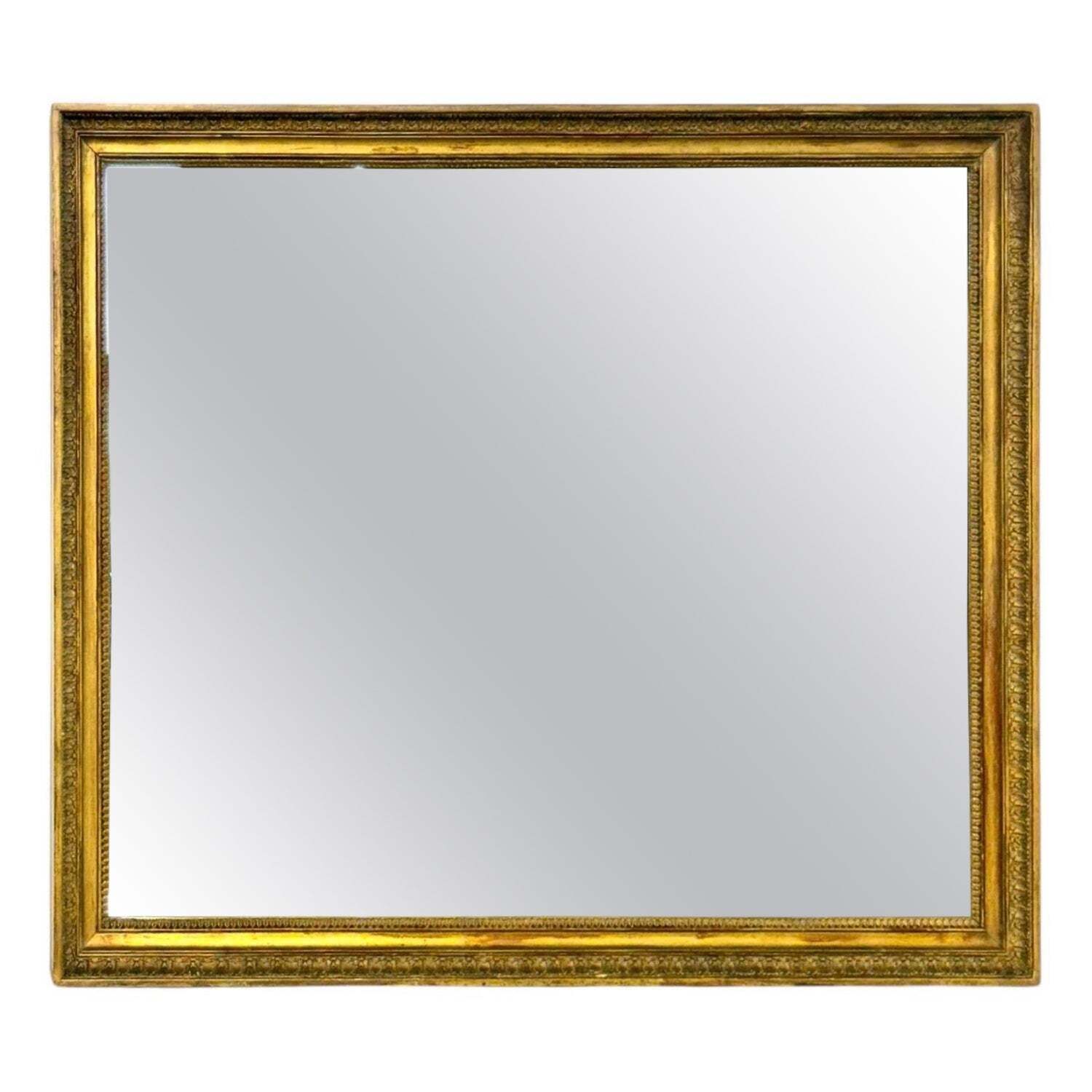 Empire Period Rectangular Giltwood Mirror, France 19th Century