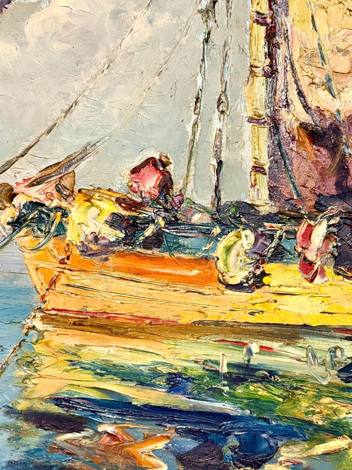 2061.0 French Coastal Sailboats, Oil On Board By Bernard Régis, C. 1950s–60s photo