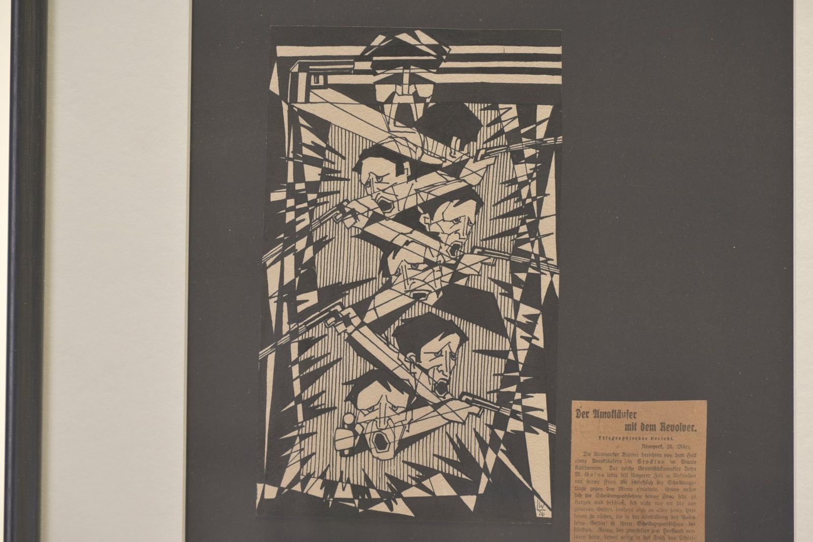 The Gunman With The Revolver, Ink Drawing, 1927 photo vinterior