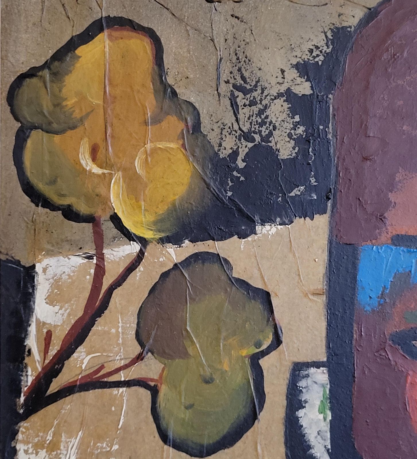 Cubist Inspired Portrait, Oil On Board, Framed, Late 20th Century By Marius Oddo photo vintage