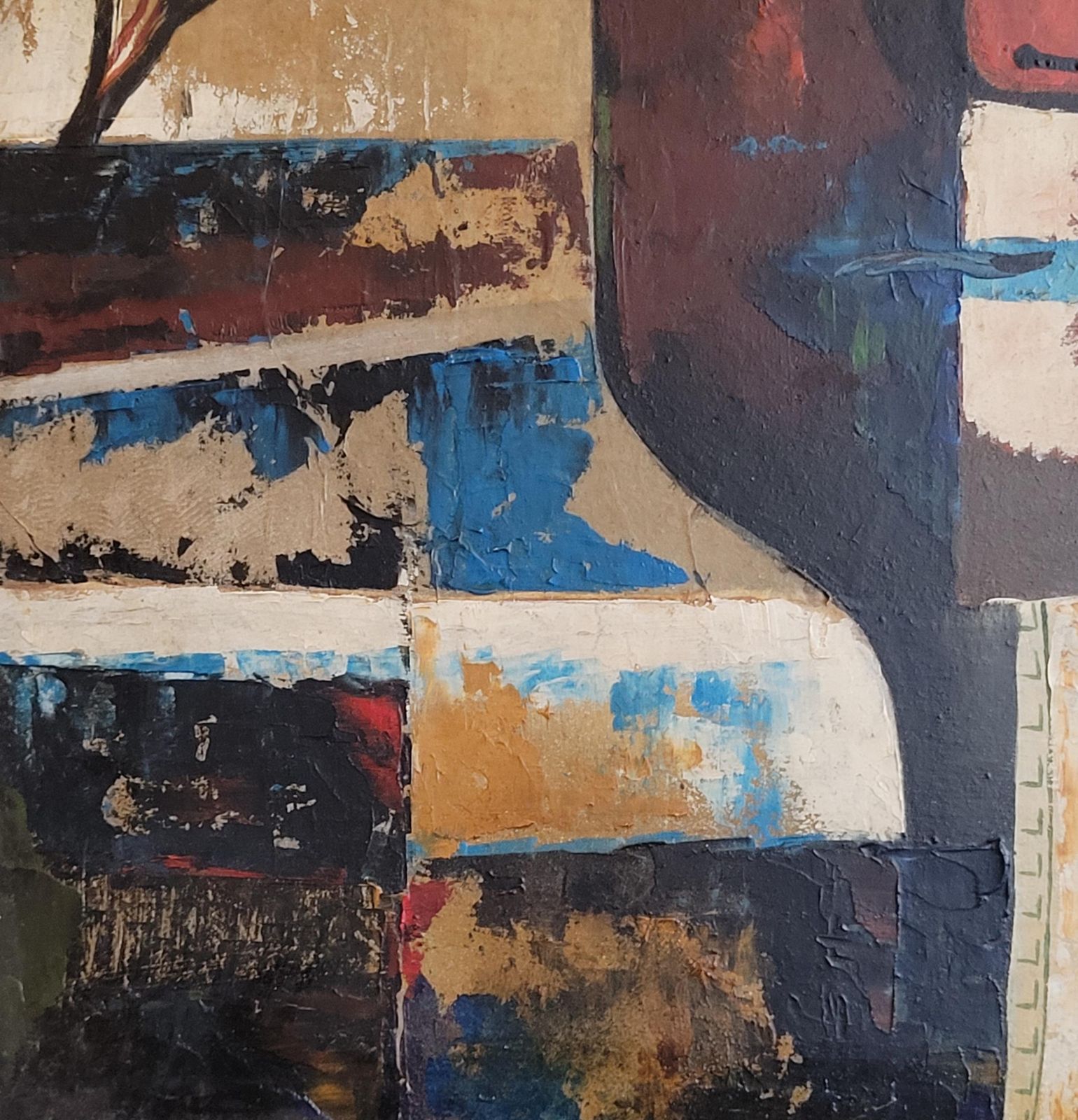 843.0 Cubist Inspired Portrait, Oil On Board, Framed, Late 20th Century By Marius Oddo photo
