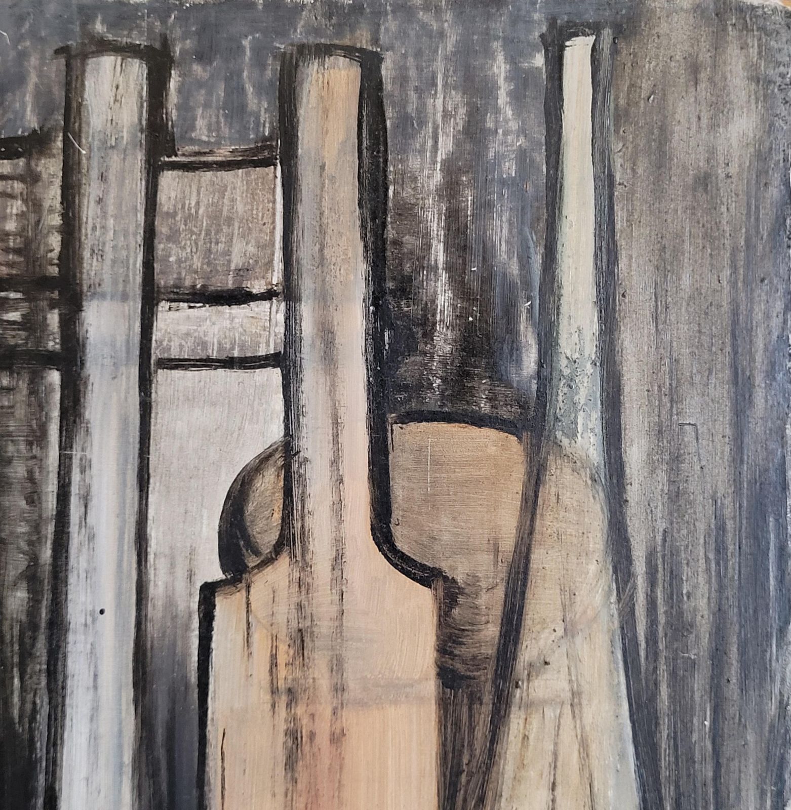 Still Life Of Bottles, Oil On Board, Late 20th Century, Signed, 1996 By Giordanino photo Art
