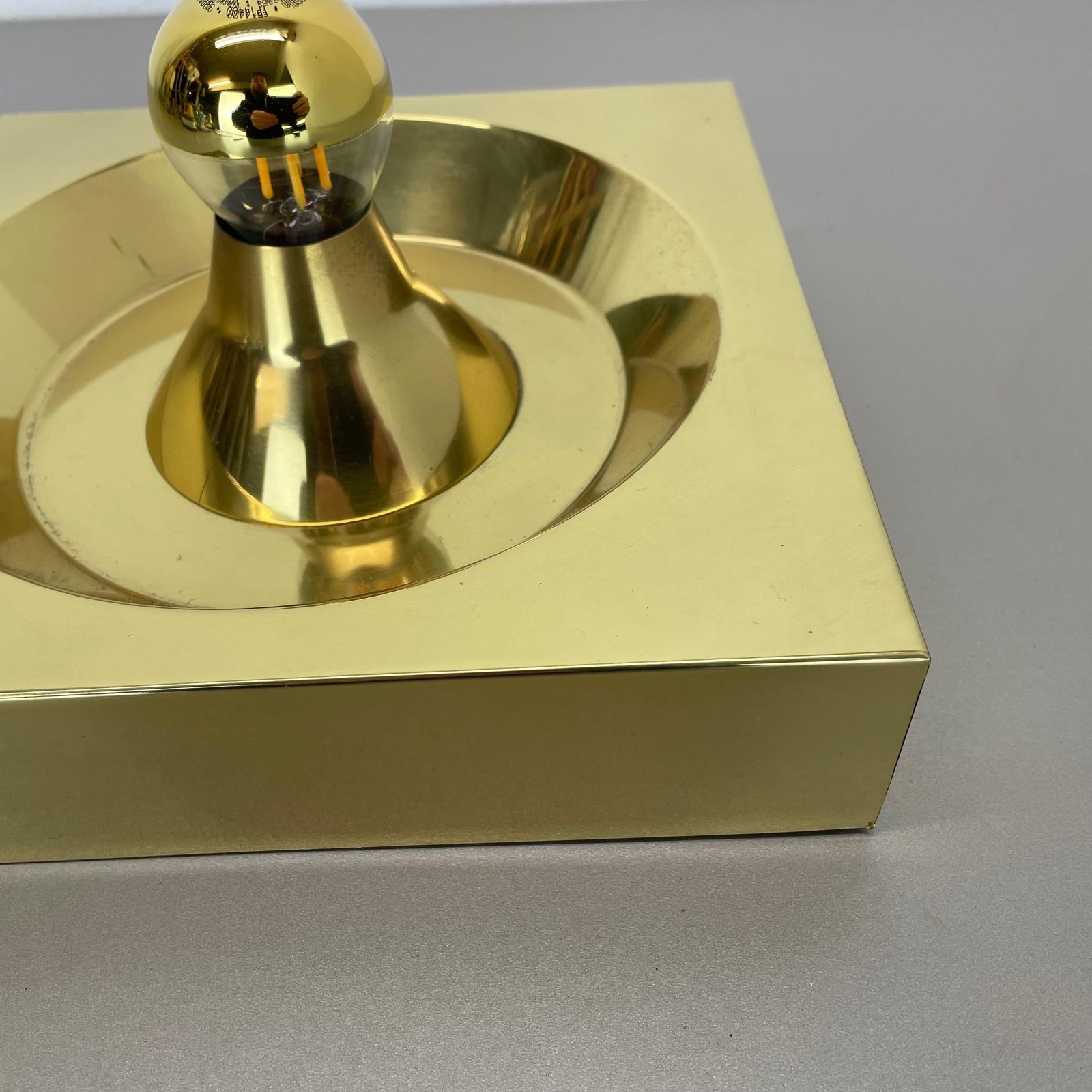 Rare Brass Pop Art Metal Wall Light By Klaus Hempel For Kaiser Leuchten, 1970s photo vinterior