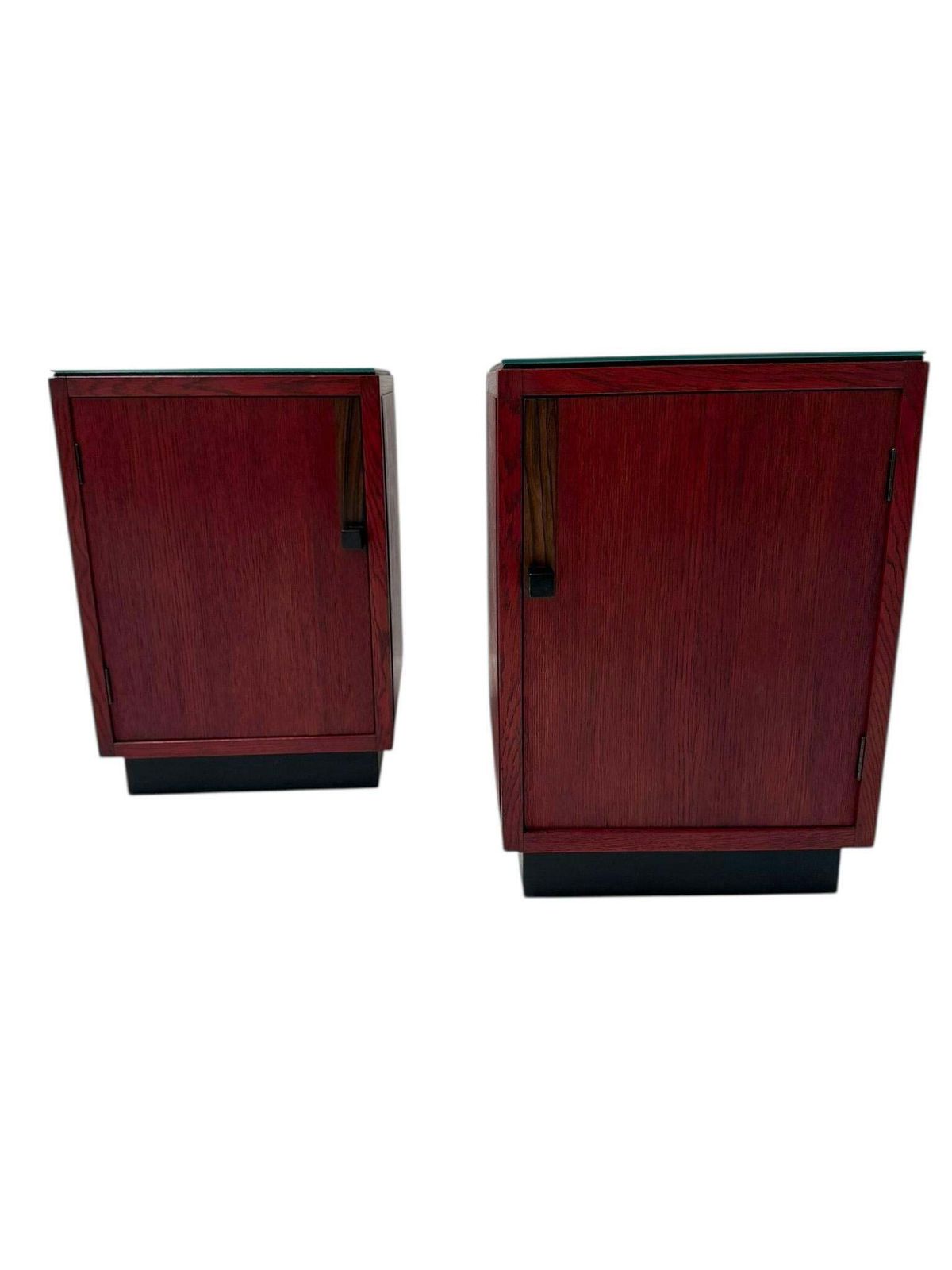Two Art Deco Modernist Nightstands By A.H. Jansen For L.O.V. Oosterbeek, 1920s photo furniture