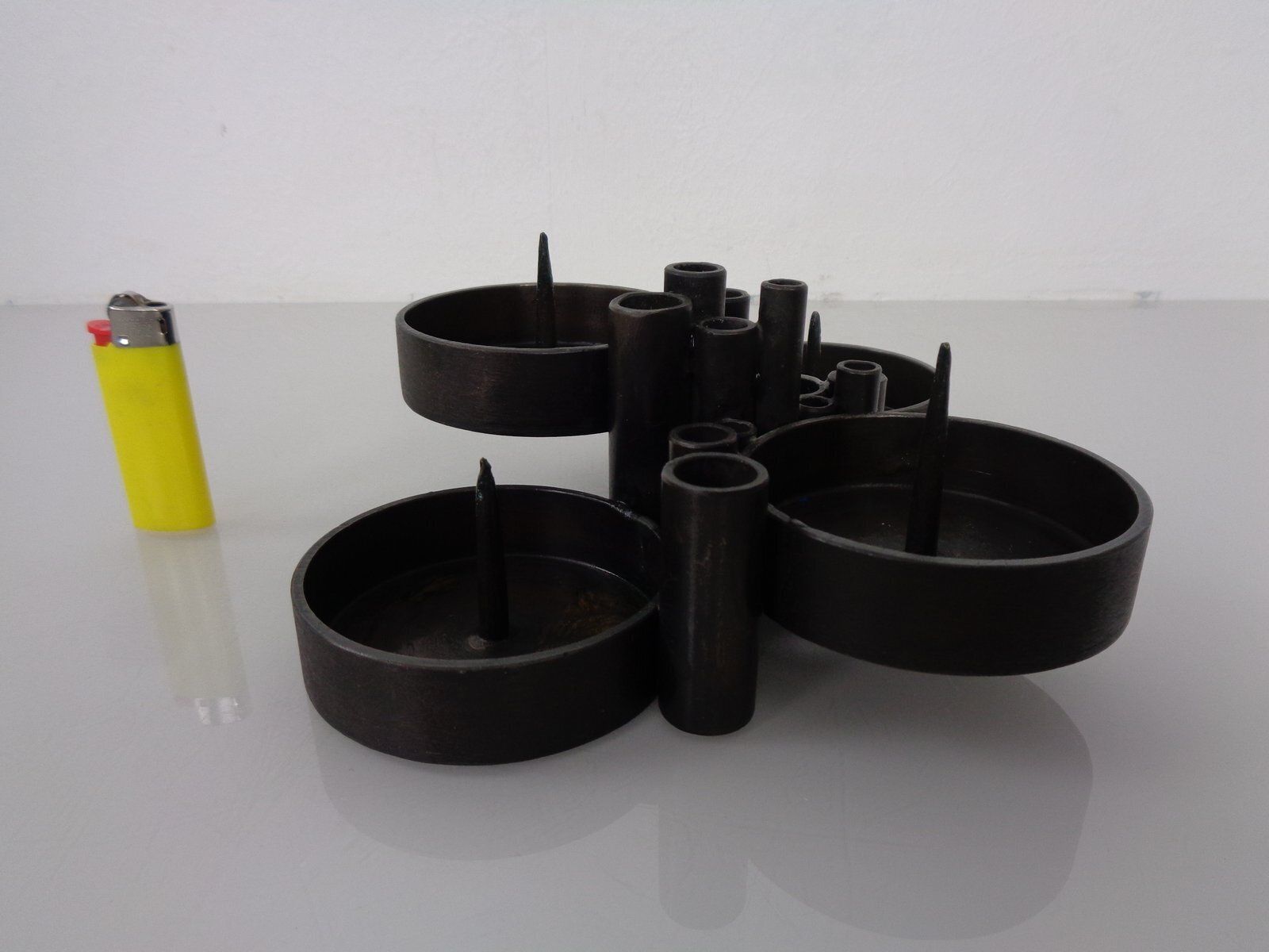 Brutalist Bronze Candleholder By Manfred Bergmeister For Ebersberg, Germany, 1960s photo vinterior