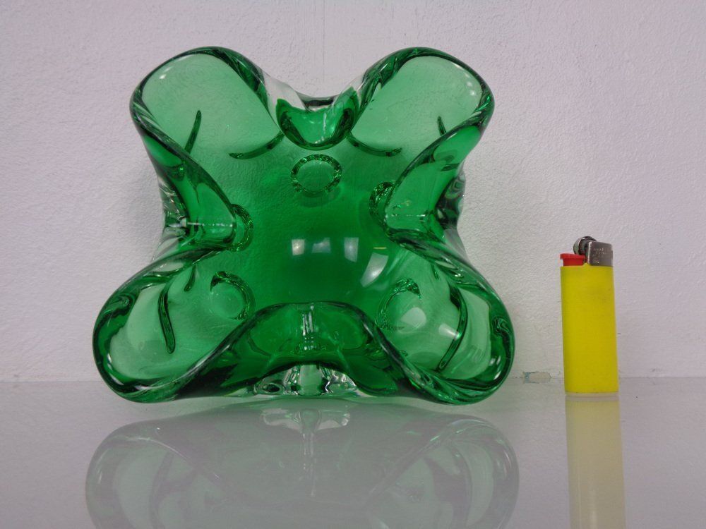 photo vintage Green Sommerso Murano Glass Ashtray, Italy, 1960s
