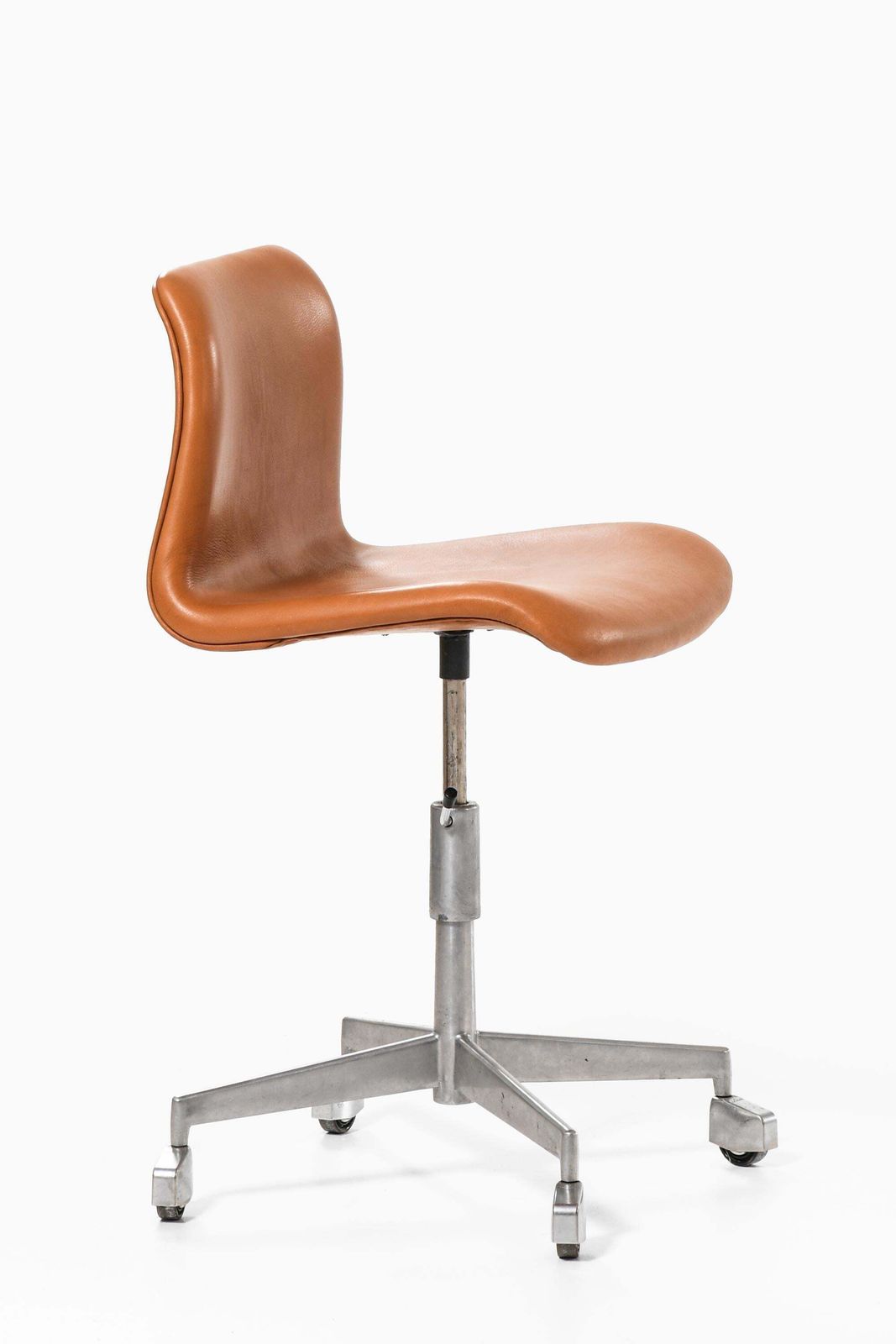 Height Adjustable Office Chair In Leather And Steel, 1960s photo furniture