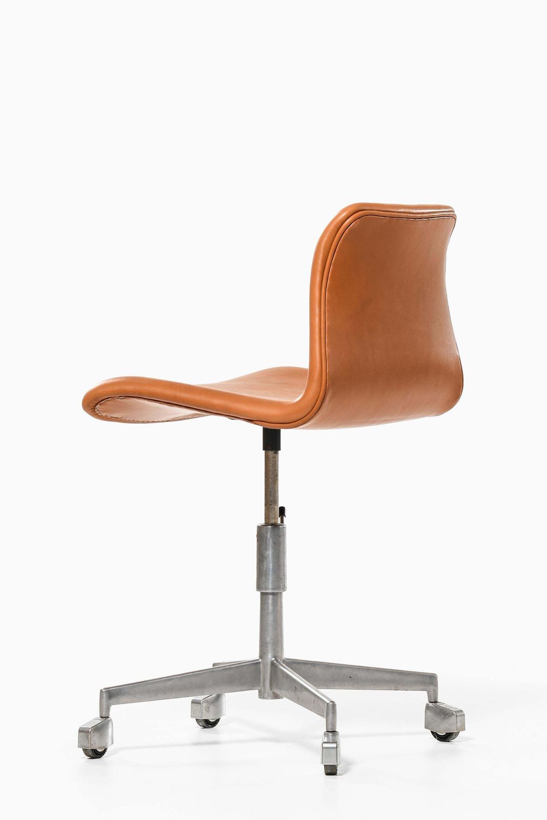 Height Adjustable Office Chair In Leather And Steel, 1960s photo Furniture