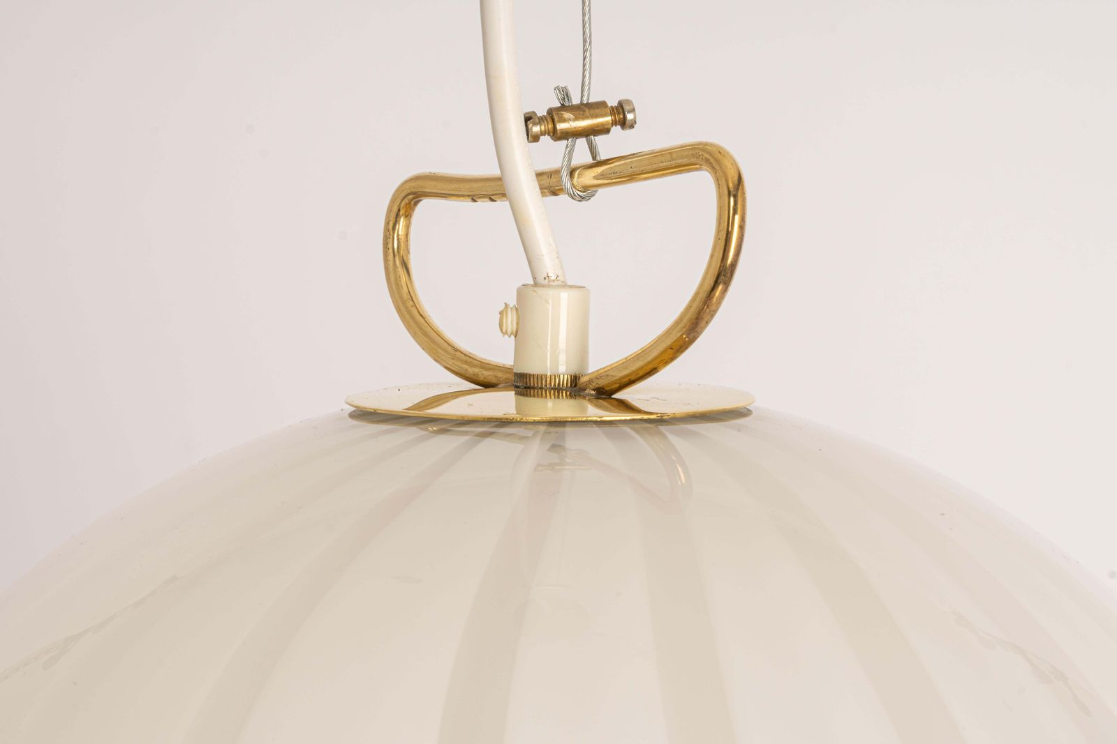 Large White Glass Pendant Light By Kalmar Fazzoletto, Austria, 1970s photo Lighting