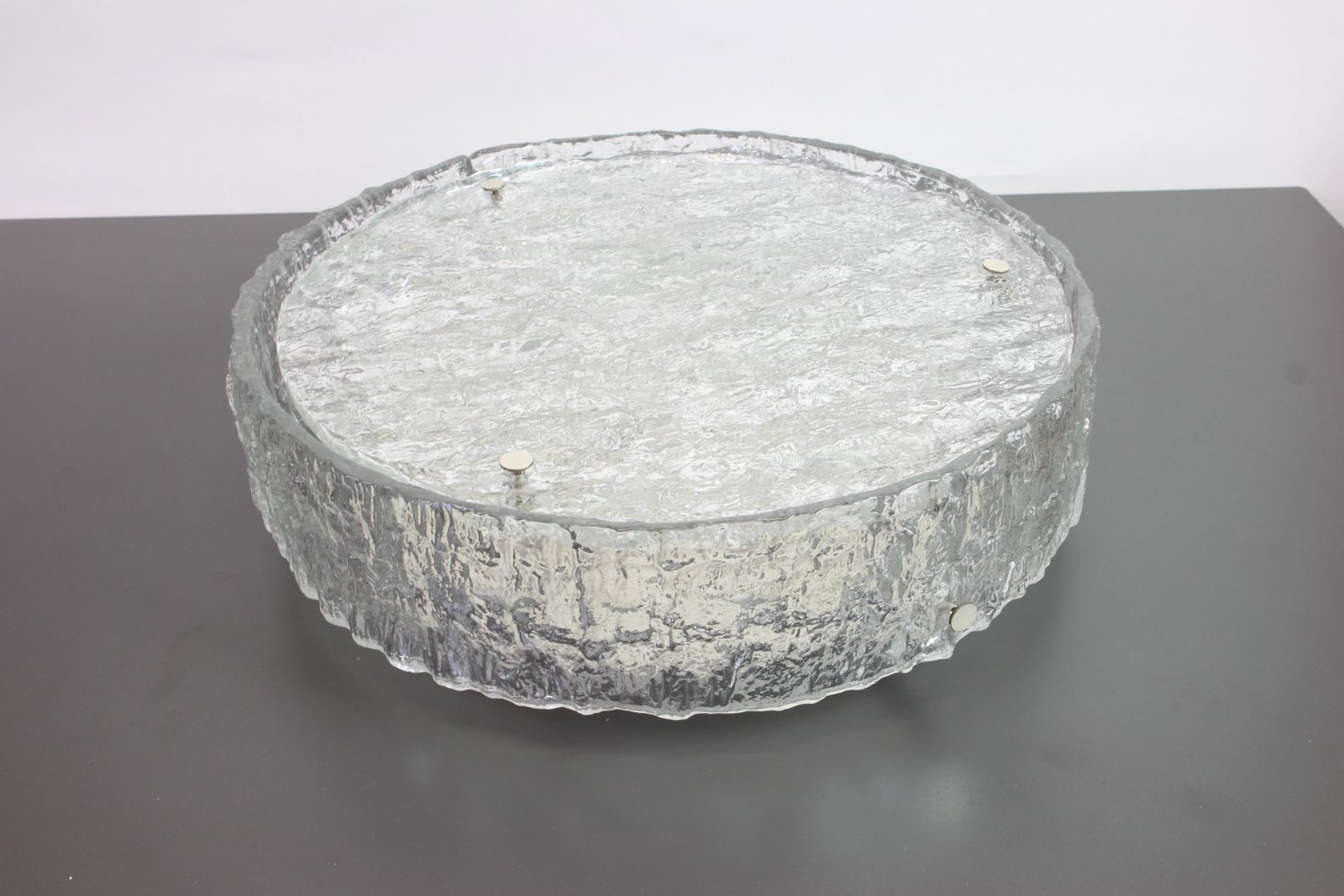 1 Of 2 Large Murano Glass Flushmount Fixture By Kaiser, Germany, 1960s photo buy