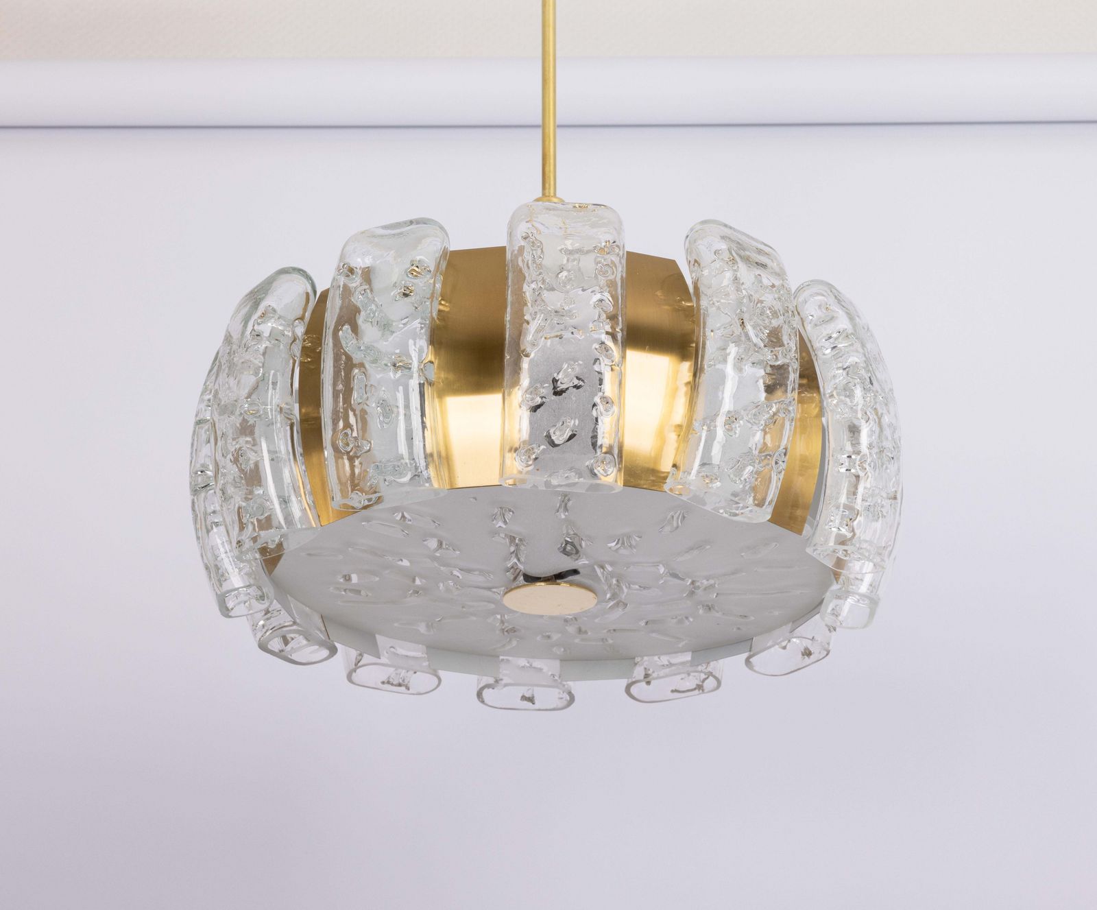 Stunning Doria Ice Glass Tubes Chandelier, Germany, 1960s photo Lighting