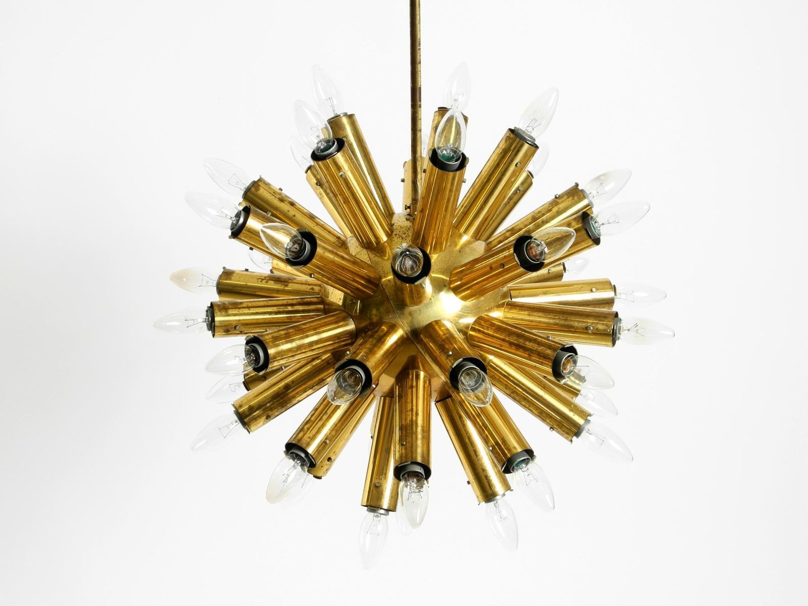 Xxl 1960s Space Age Brass Ceiling Lamp By J.T. Kalmar With 43 Arms  66cm  26" photo Lighting