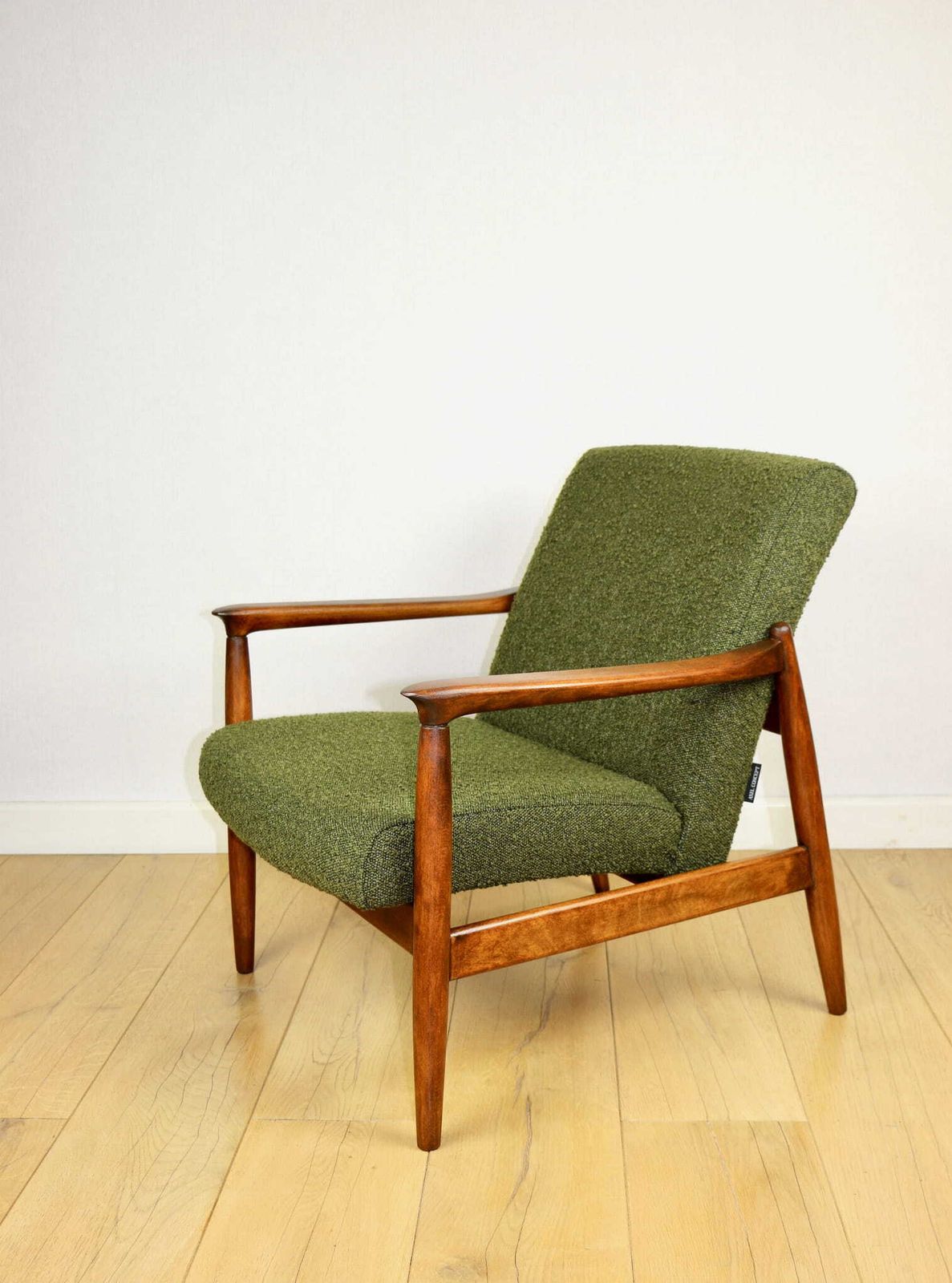 Gfm 64 Armchair, Designed By Edmund Homa, 1960s, Olive Green Bouclé   2 Pieces Available photo 671.0