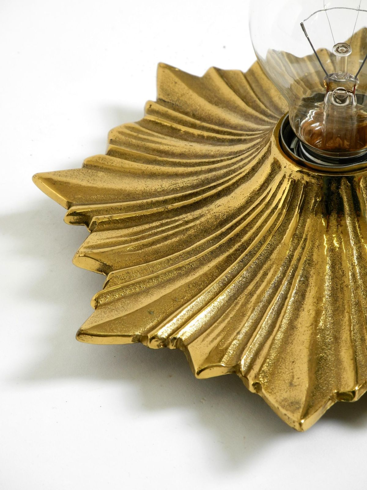 Lighting 1960s Space Age Star Design Wall Or Ceiling Lamps In Bronze photo