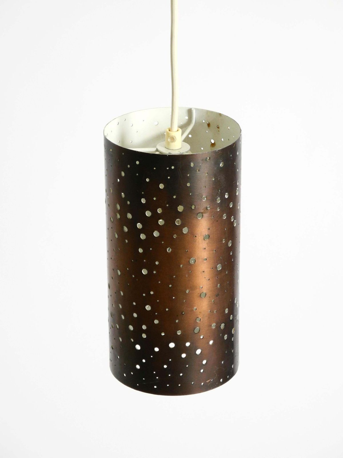 photo for sale Mid Century Pendant Lamp Made Of Metal And Copper By Ernest Igl For Hillebrand