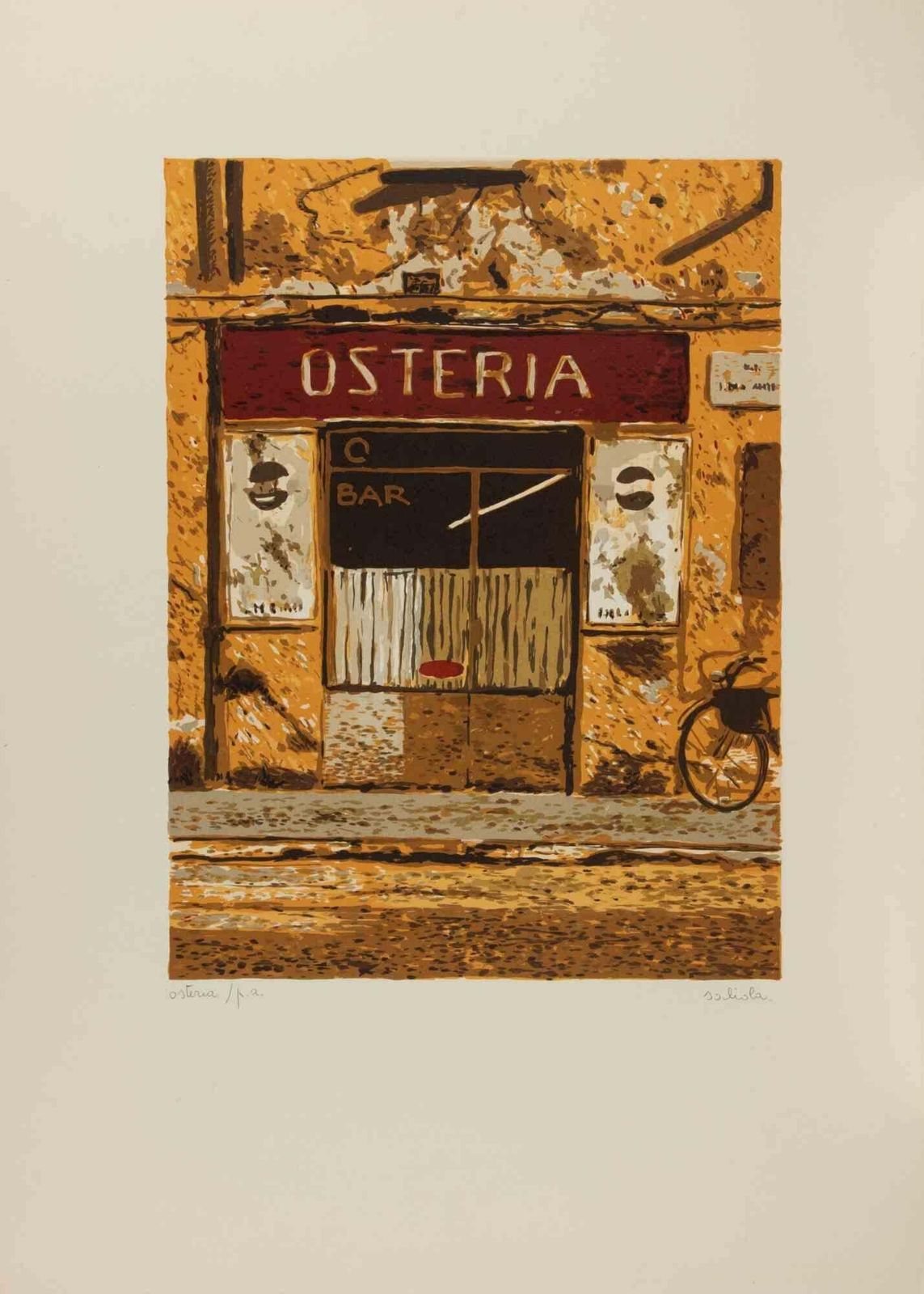 Antonio Saliolathe Osteria   Lithograph By Antonio Saliola   1990s1990s