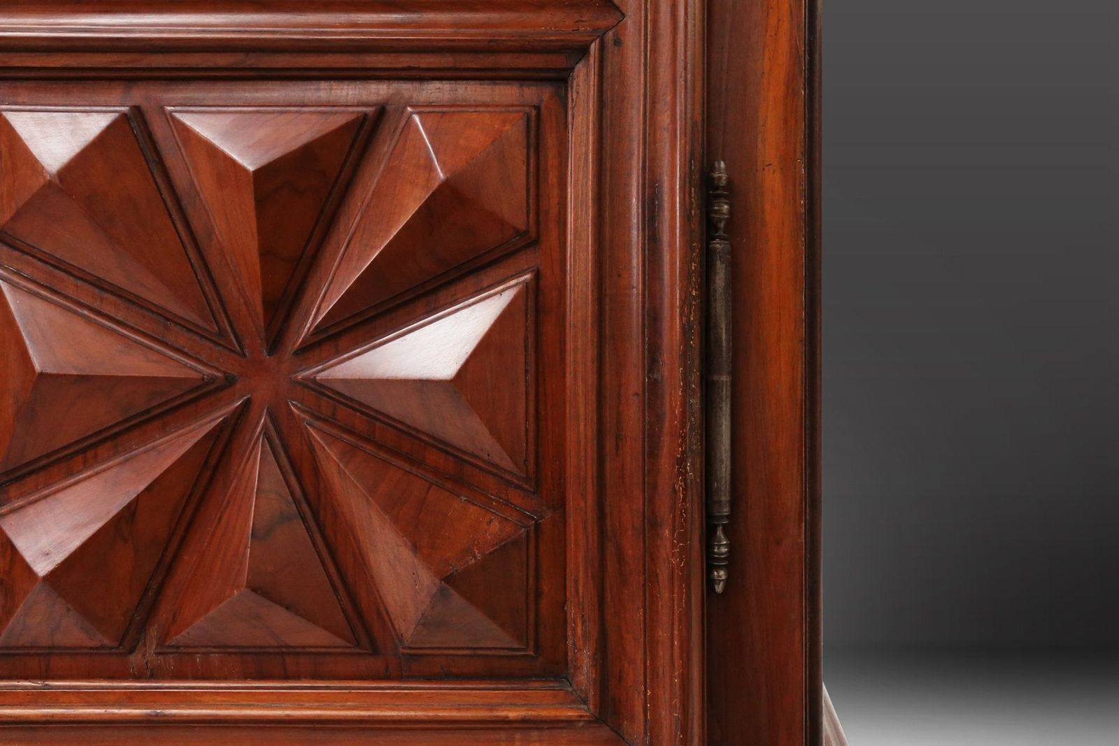 French Louis XIII Oak Wardrobe With Geometric Carving, Early 17th Century photo Furniture