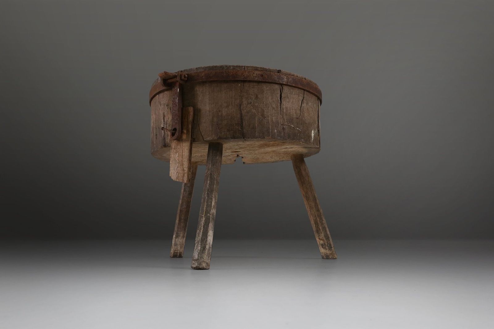photo for sale Large Rustic French Chopping Block Table, France, 1920s