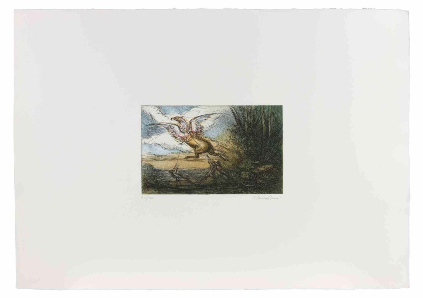 Riccardo Tommasi Ferronithe Capture Of The Griffin   Etching By Tommasi Ferroni   1970s1970s
