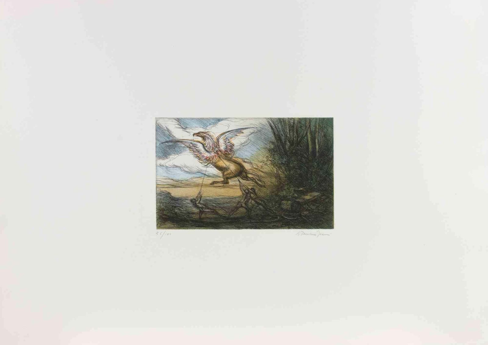 Riccardo Tommasi Ferronithe Capture Of The Griffin   Etching By Tommasi Ferroni   1970s1970s photo furniture